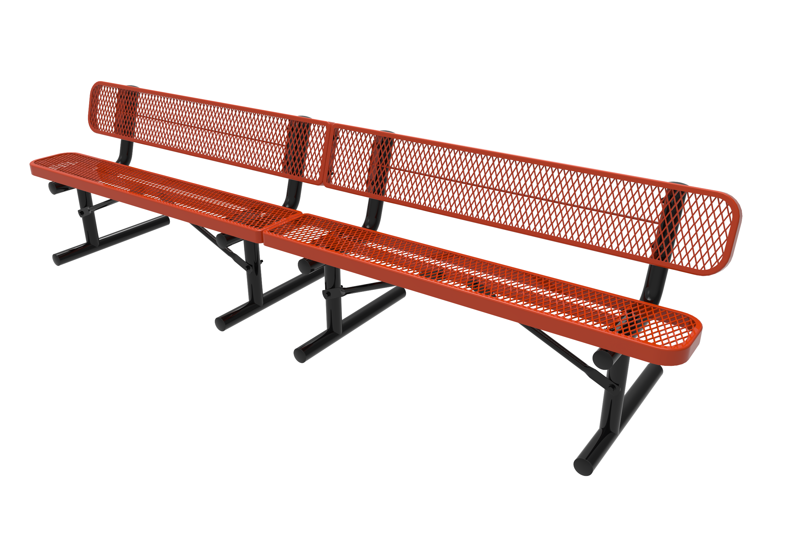 MyTCoat 10' - 15' Standard Bench w/ Back, Expanded Metal, Portable SKU BRT10