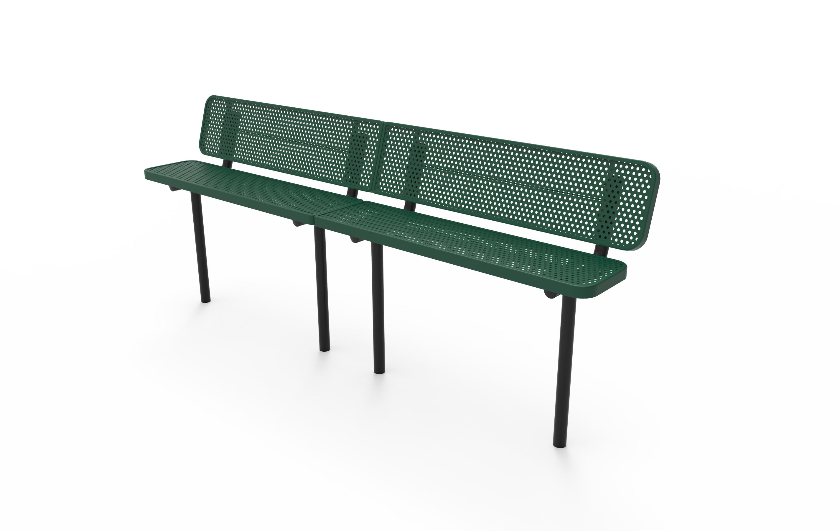 MyTCoat 10', 15' Players Bench w/ Back, Punched Steel, Inground Mount SKU BPY15
