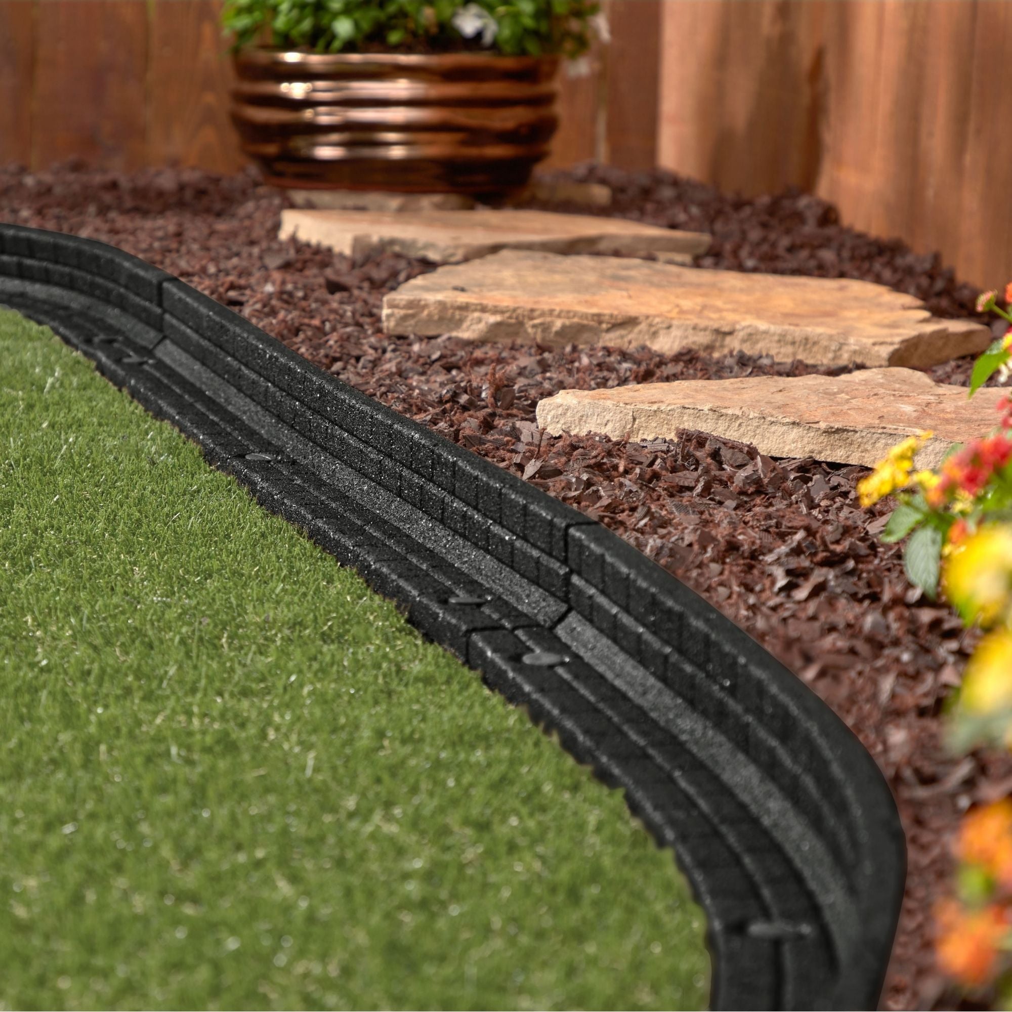 Ground Smart Rubber Brickface Edging SKU GSBFE48