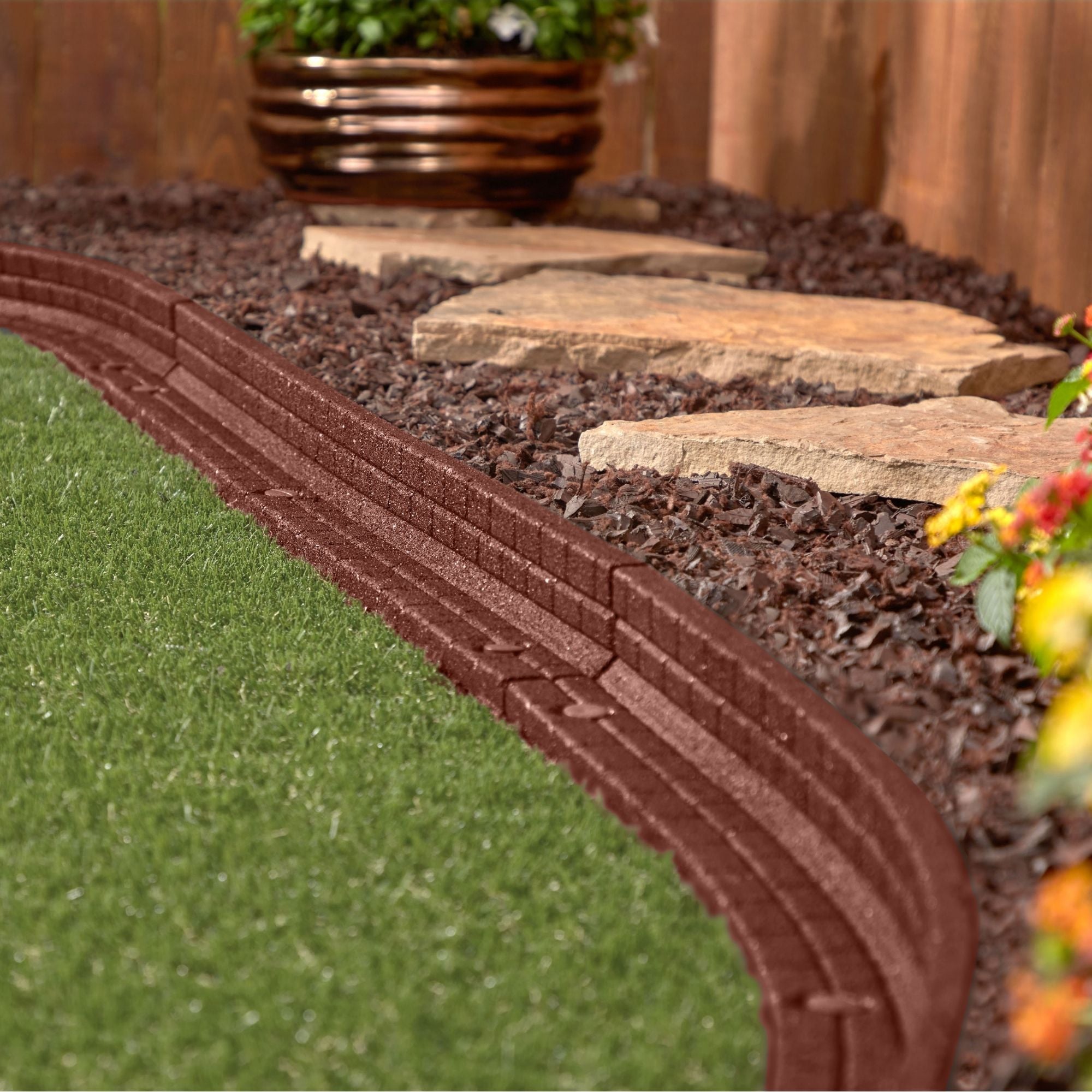 Ground Smart Rubber Brickface Edging SKU GSBFE48