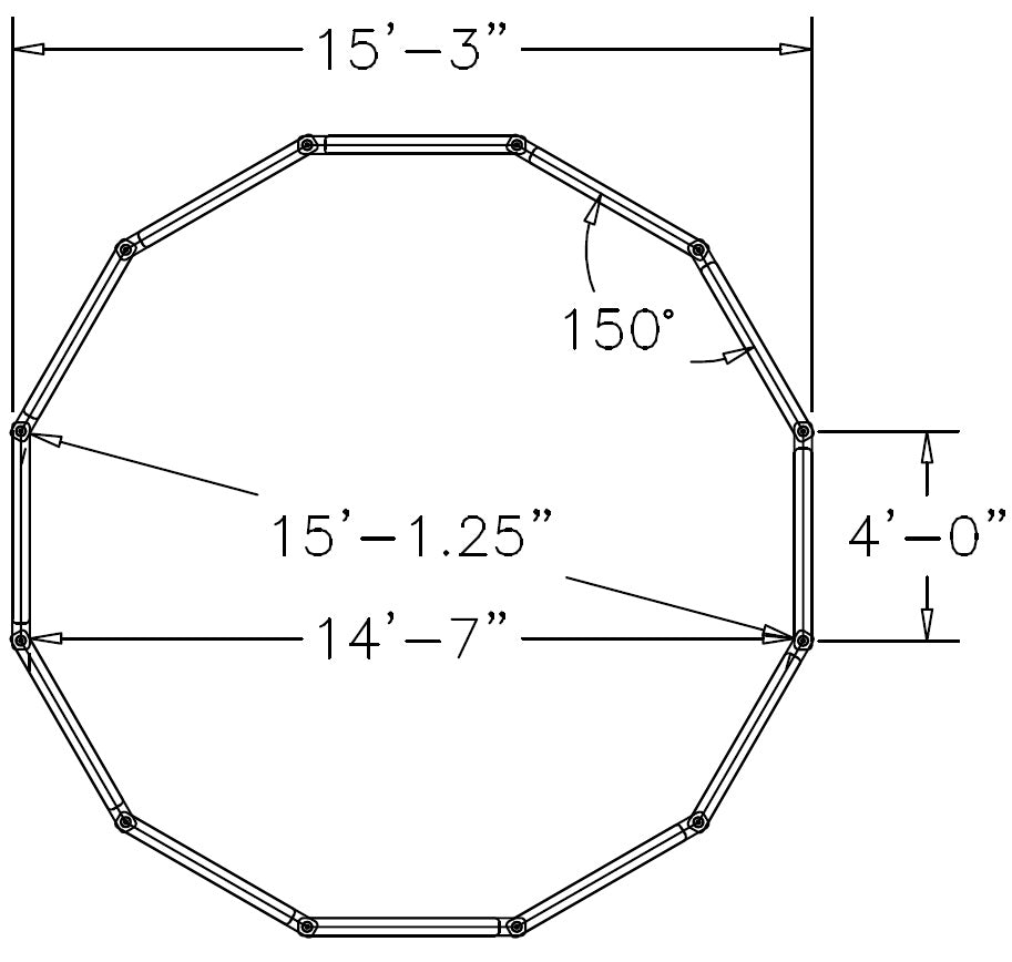 2by2 15 Foot High Wall Gaga Pit Ball Game SKU 2BY2GAGAXL