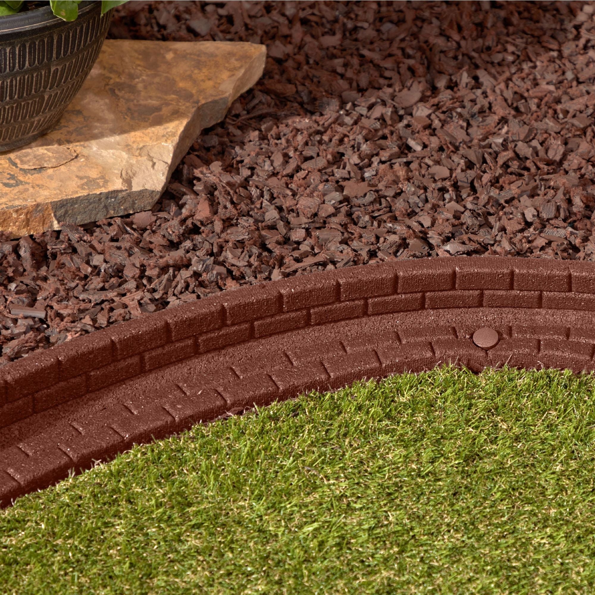 Ground Smart Rubber Brickface Edging SKU GSBFE48