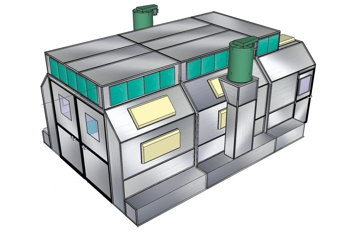 Merchant 1 Manufacturing Side Down Draft Paint Booth Air Intake Box SKU PBSDD181126B