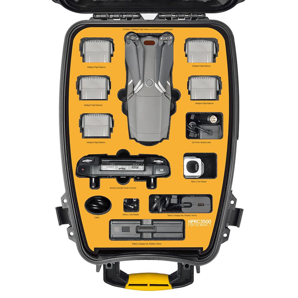 HPRC Cases - Backpack Case for DJI Mavic 2 w/Smart Controller HPRC3500 SKU MAV2-3500BLK-02