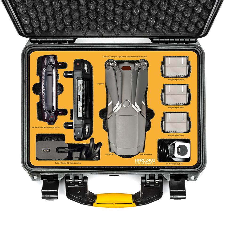 HPRC Cases - Hard Case for DJI Mavic 2 w/Smart Controller HPRC2400 SKU MAV2-2400BLK-02