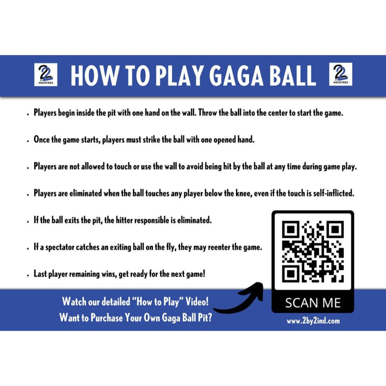 2by2 15 Foot High Wall Gaga Pit Ball Game SKU 2BY2GAGAXL