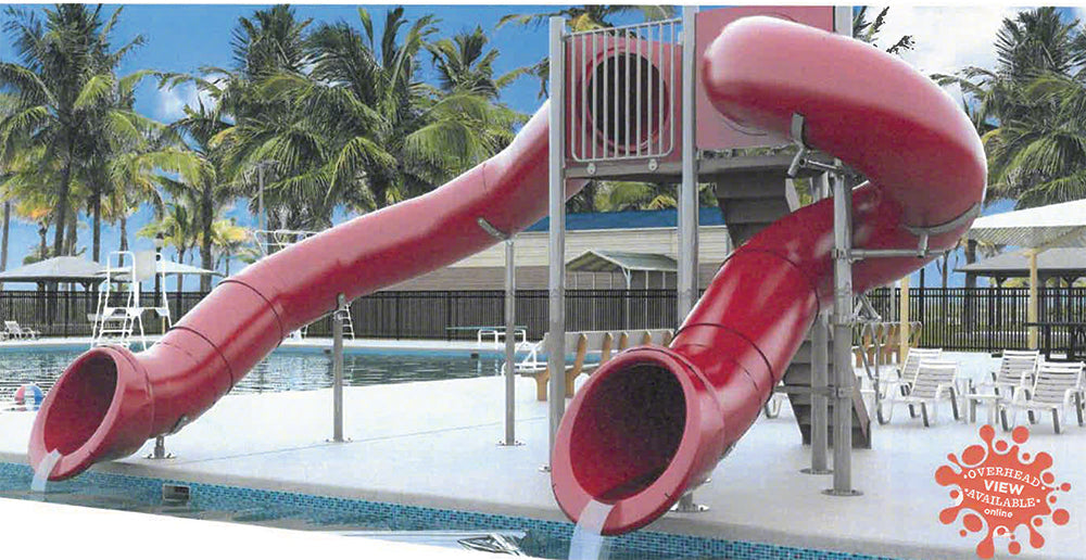 Spectrum Aquatics Double Flume Half Hex Deck Waterslide SKU 1810549