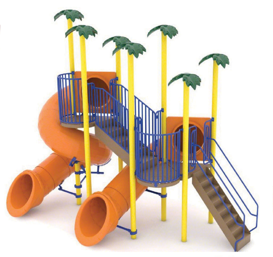 Spectrum Aquatics Double Flume and Dual Triangle Deck Waterslide SKU 1810557