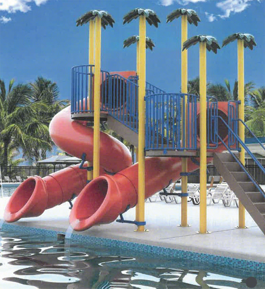 Spectrum Aquatics Double Flume and Dual Triangle Deck Waterslide SKU 1810557