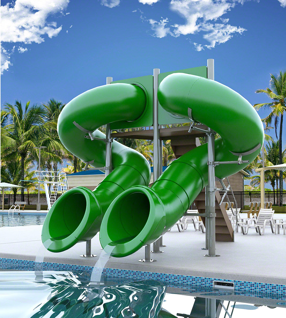 Spectrum Aquatics Double Flume Half Hex Deck Waterslide SKU 1810373