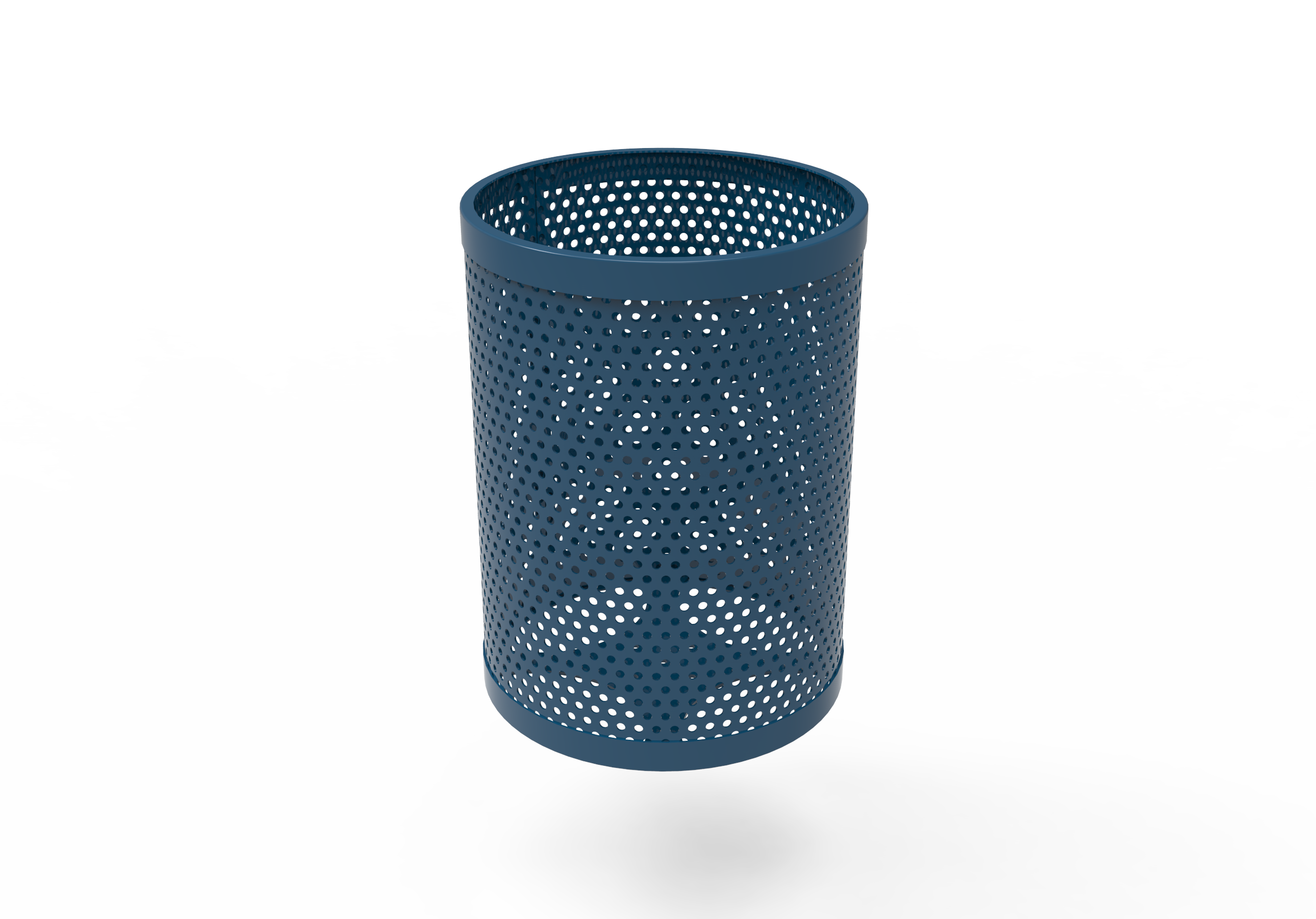 MyTCoat 32, 55 Gallon Trash Receptacle, Punched Steel SKU RRD32