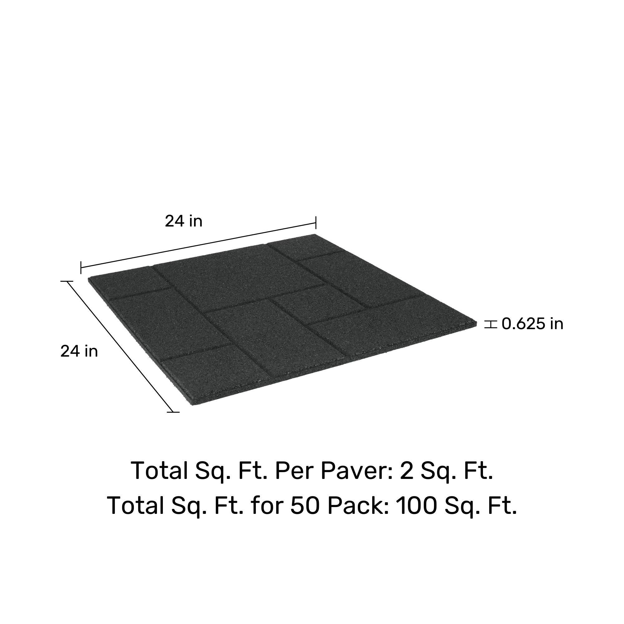 Ground Smart Dual Sided Rubber Pavers 24" SKU GSDSPaver24
