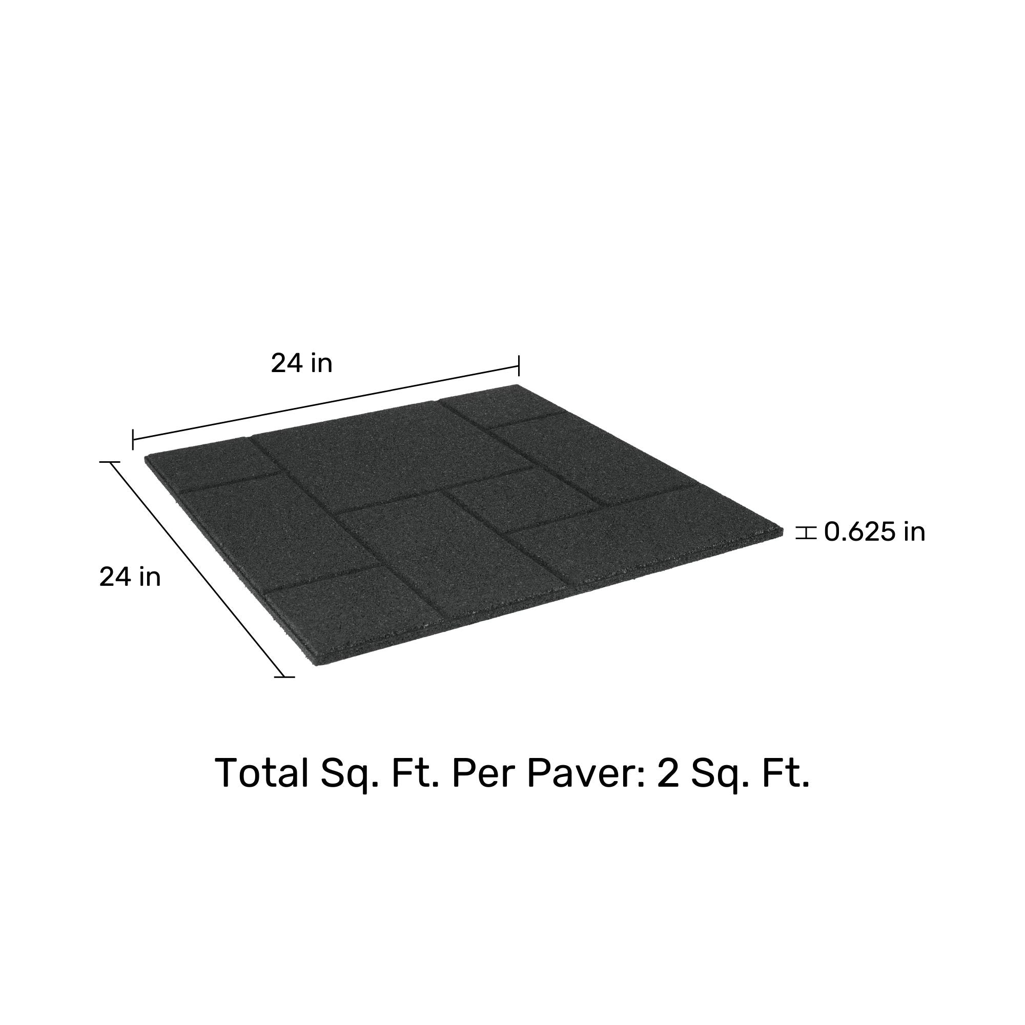 Ground Smart Dual Sided Rubber Pavers 24" SKU GSDSPaver24