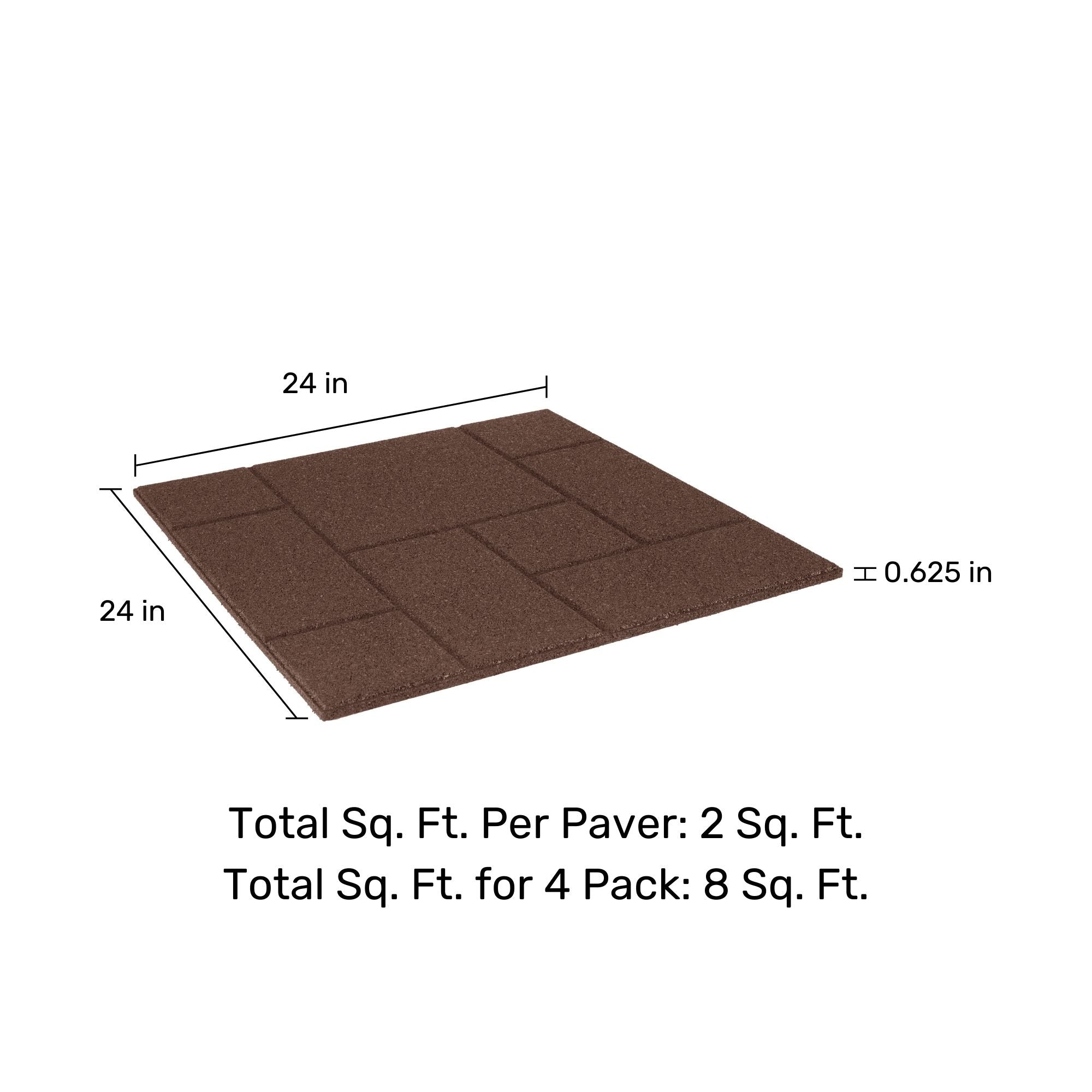 Ground Smart Dual Sided Rubber Pavers 24" SKU GSDSPaver24