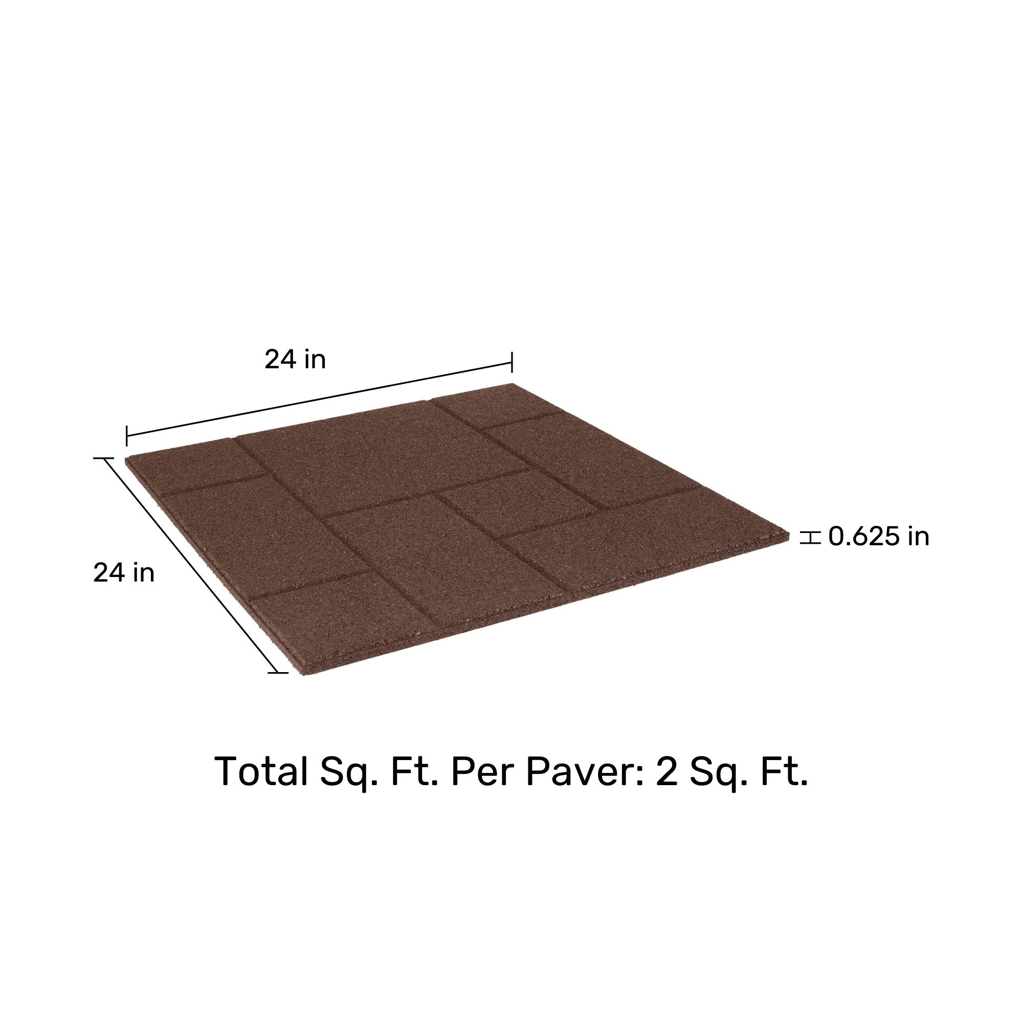Ground Smart Dual Sided Rubber Pavers 24" SKU GSDSPaver24