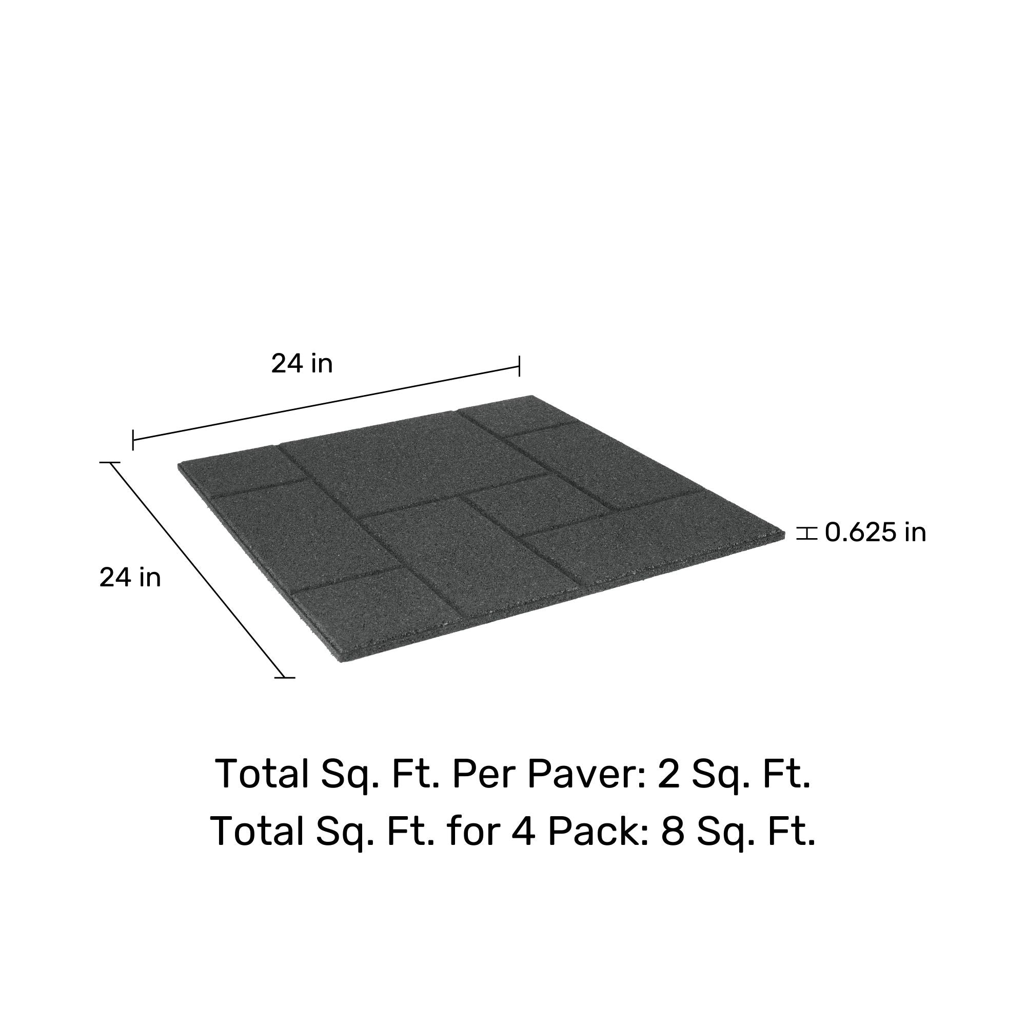 Ground Smart Dual Sided Rubber Pavers 24" SKU GSDSPaver24