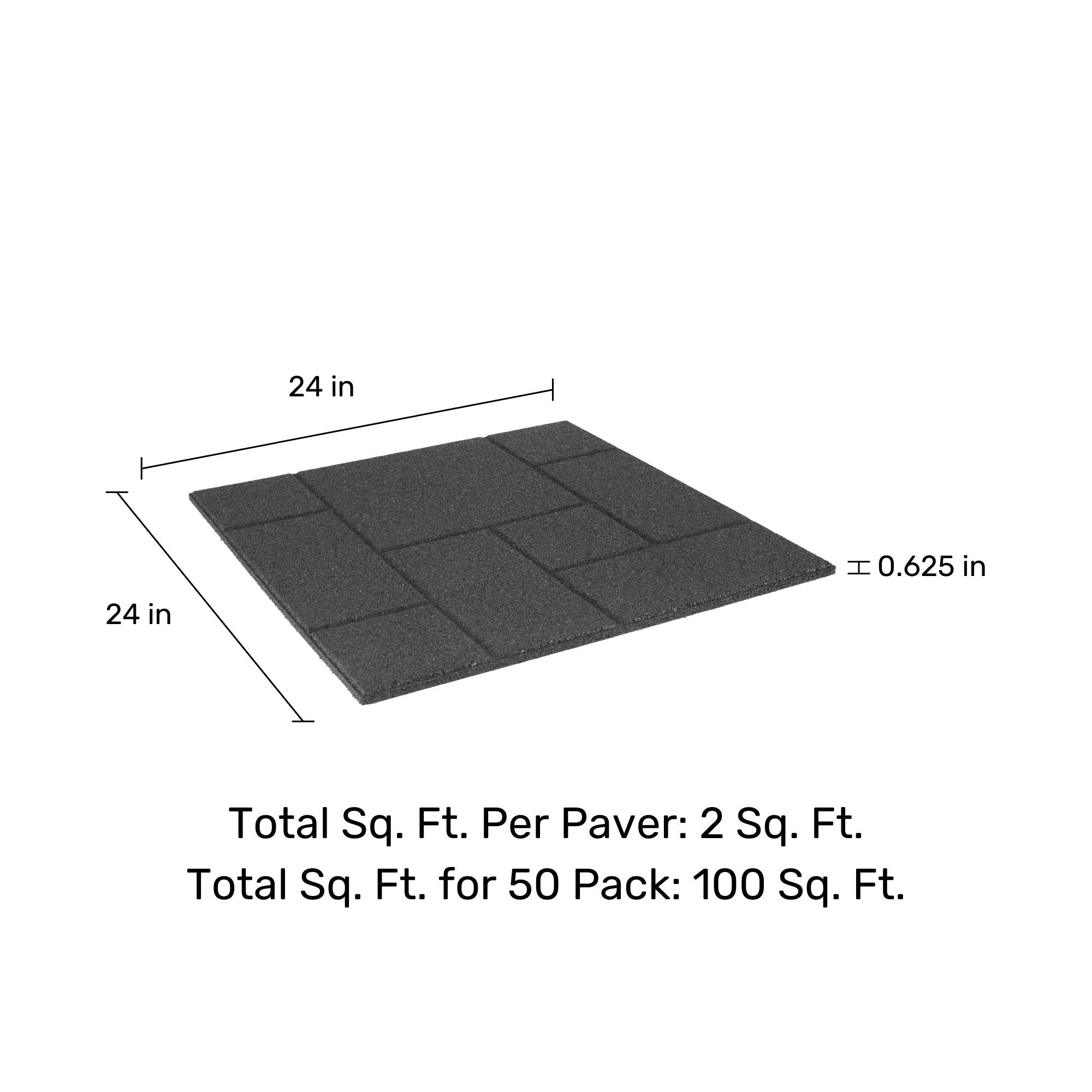 Ground Smart Dual Sided Rubber Pavers 24" SKU GSDSPaver24