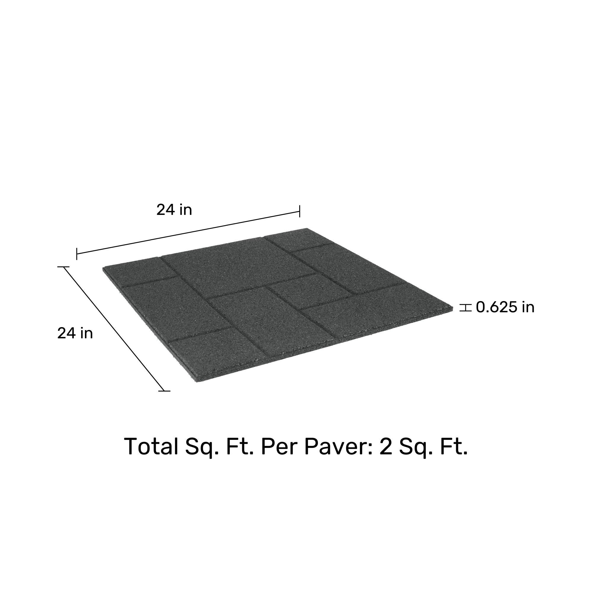 Ground Smart Dual Sided Rubber Pavers 24" SKU GSDSPaver24