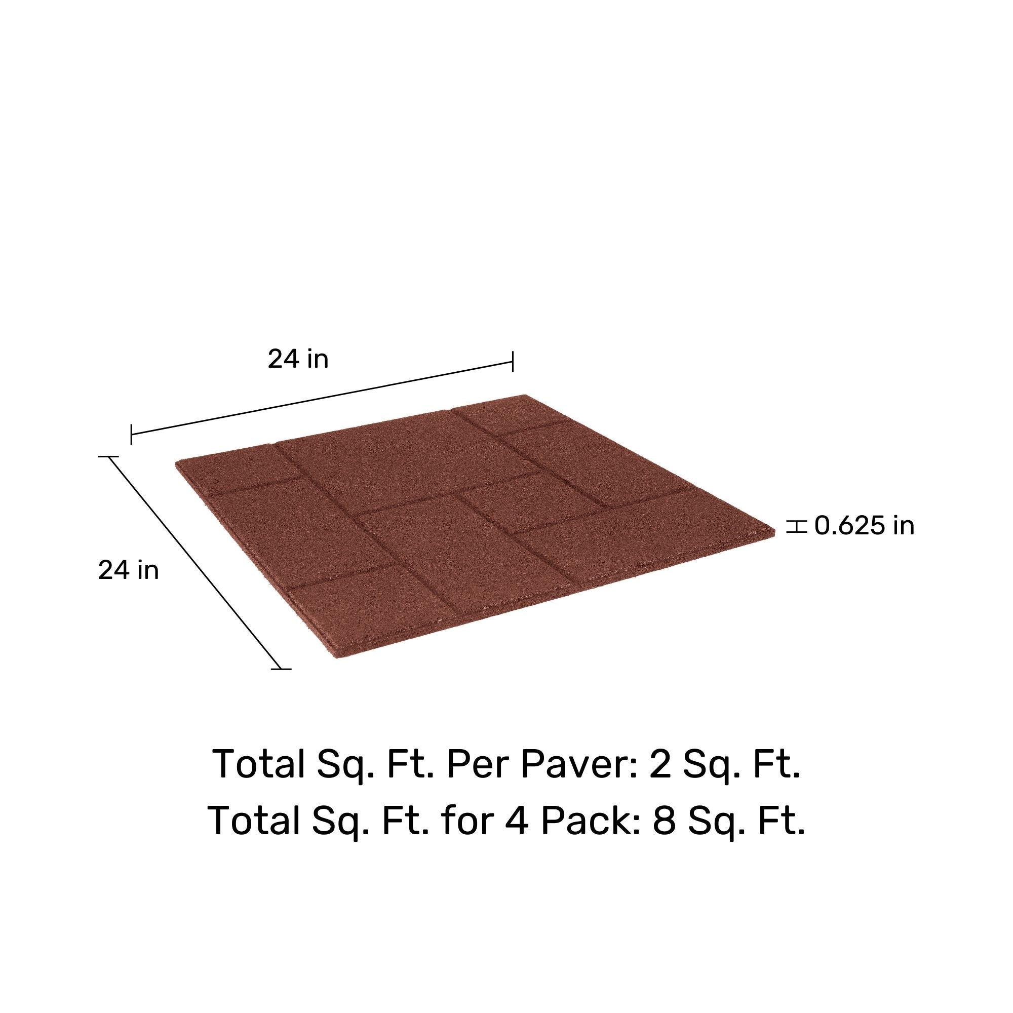 Ground Smart Dual Sided Rubber Pavers 24" SKU GSDSPaver24