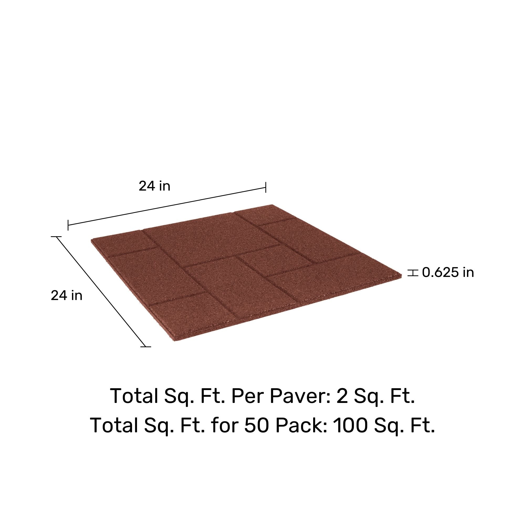 Ground Smart Dual Sided Rubber Pavers 24" SKU GSDSPaver24