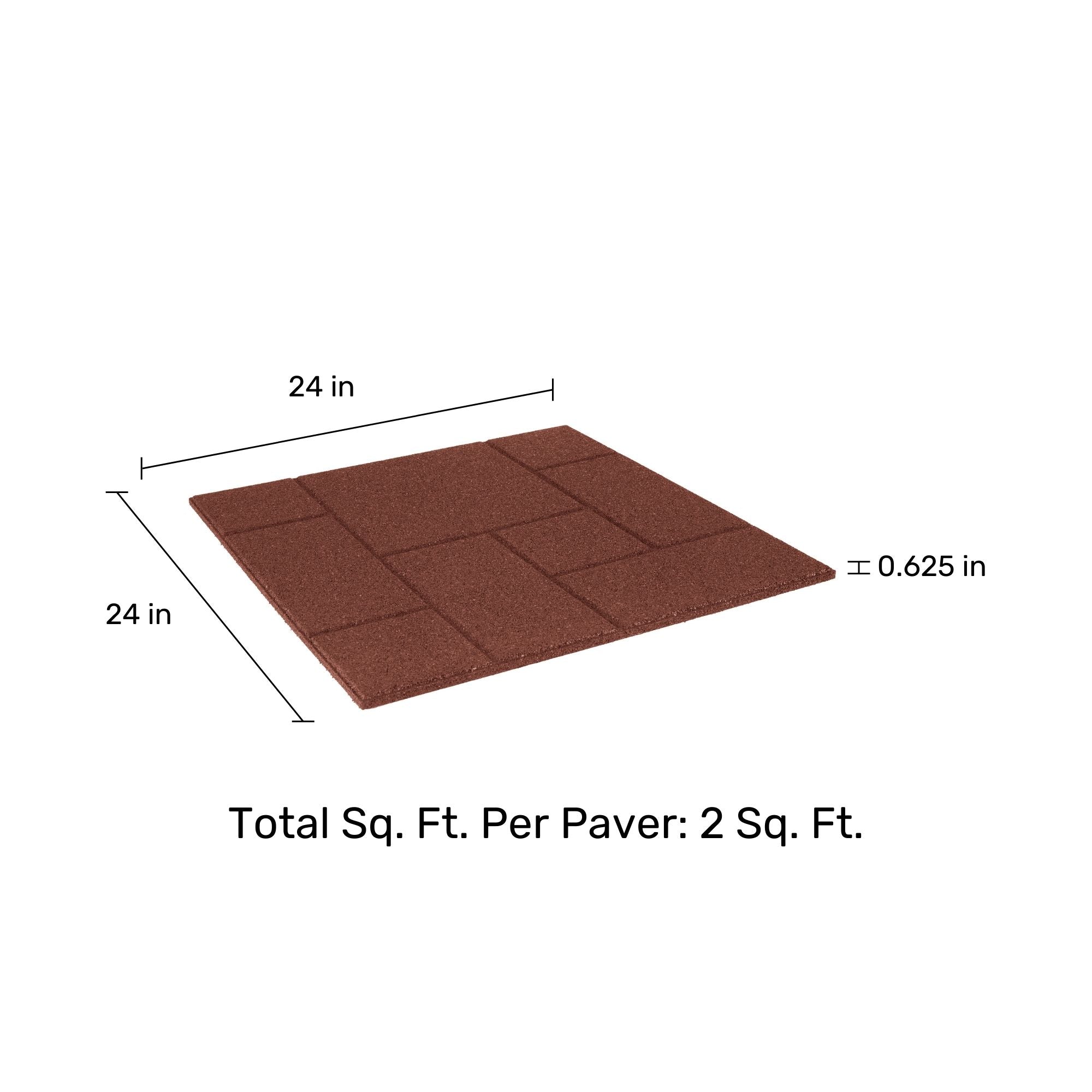 Ground Smart Dual Sided Rubber Pavers 24" SKU GSDSPaver24
