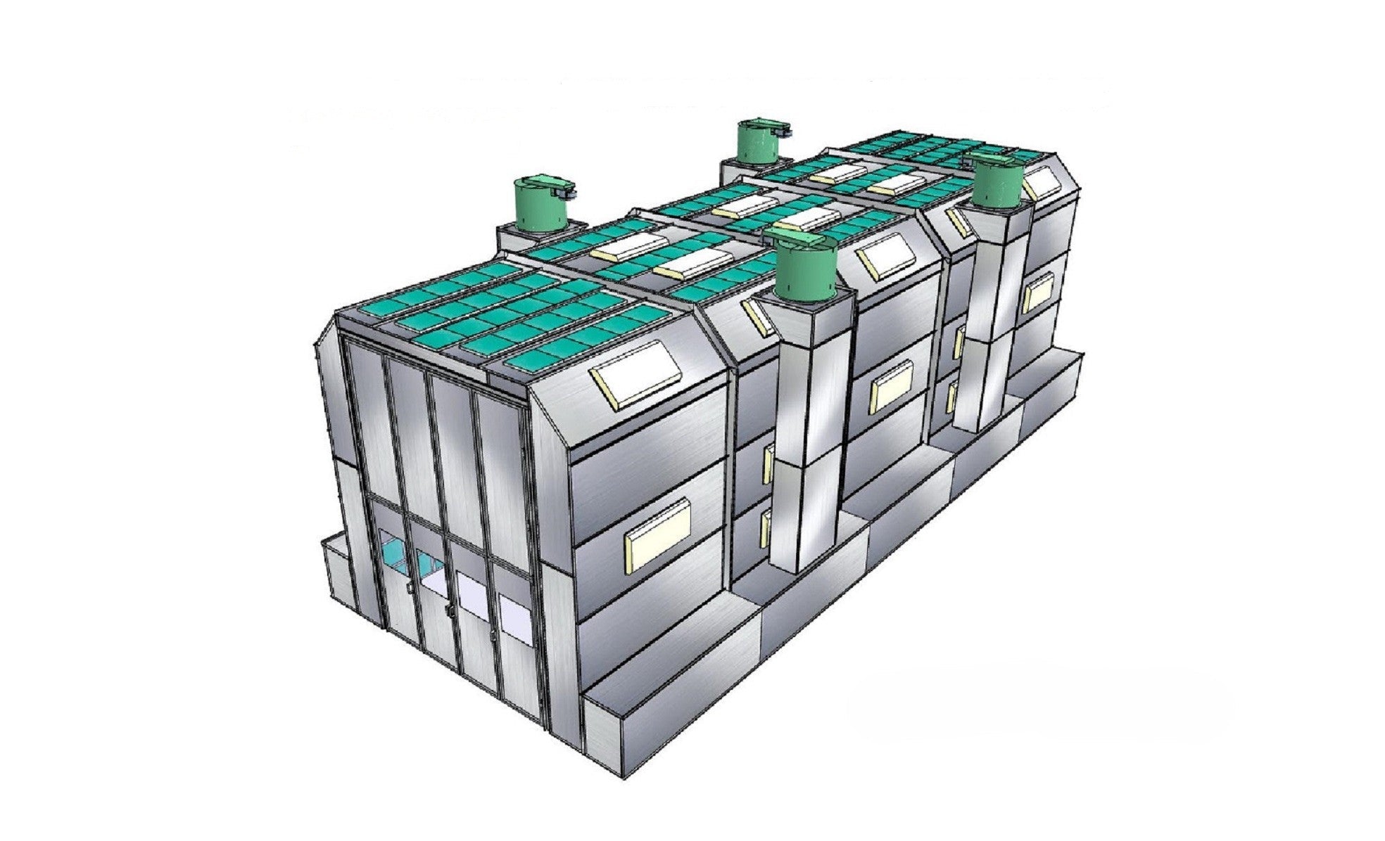 Merchant 1 Manufacturing Truck Side Down Draft Paint Booths SKU PBSDD161760
