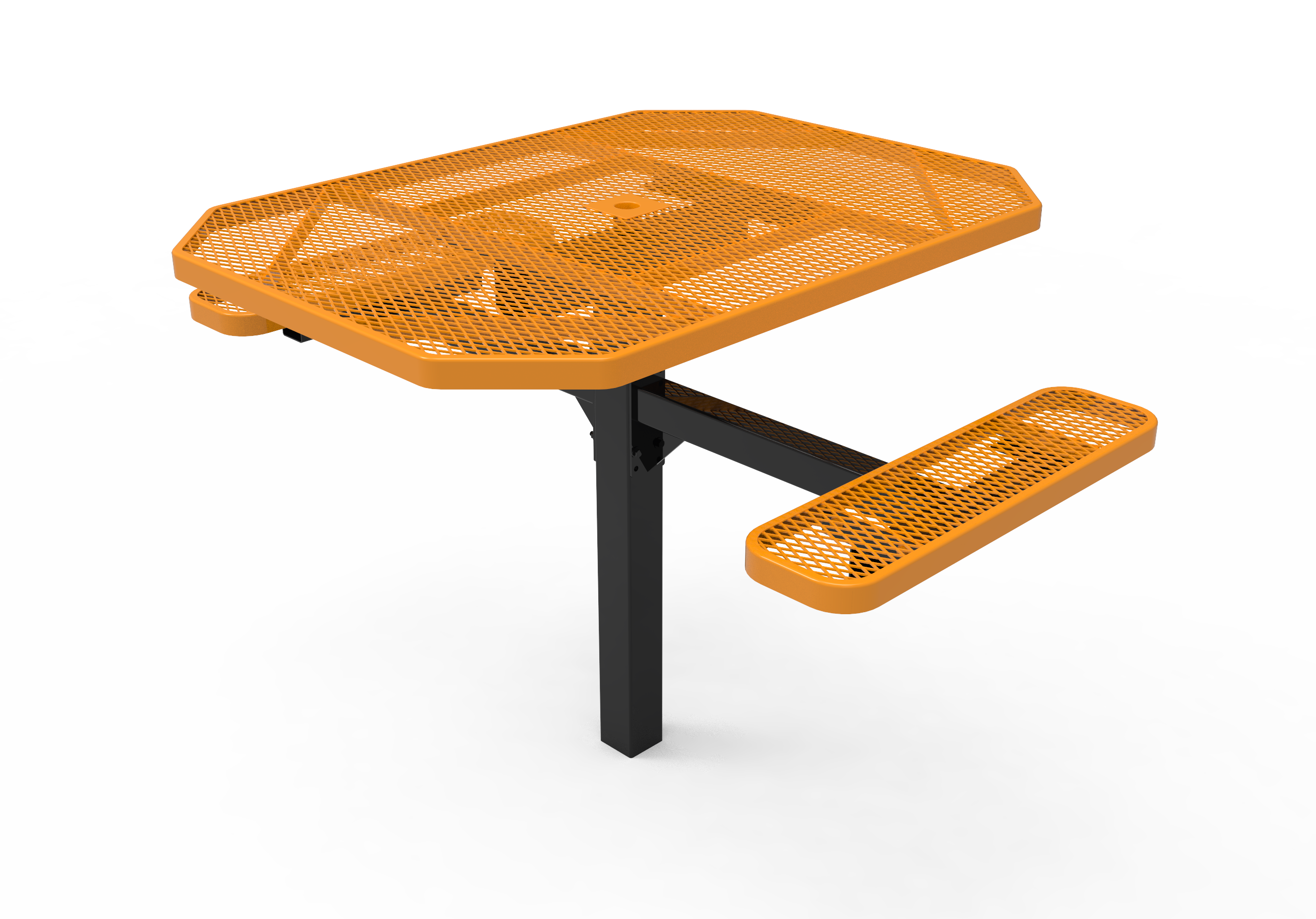 MyTCoat 46" Octagon Pedestal Table - Expanded Metal - Inground Mount SKU TOT46