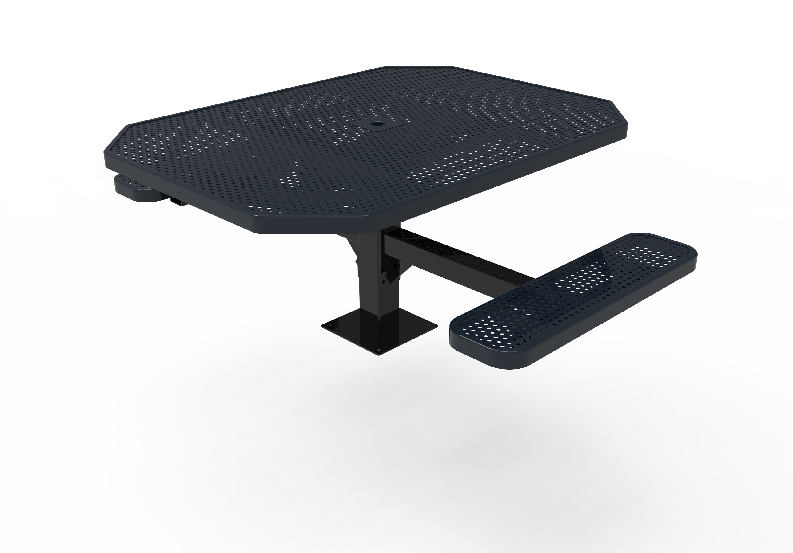 MyTCoat 46" Octagon Pedestal Table, Punched Steel, Surface Mount SKU TOT46