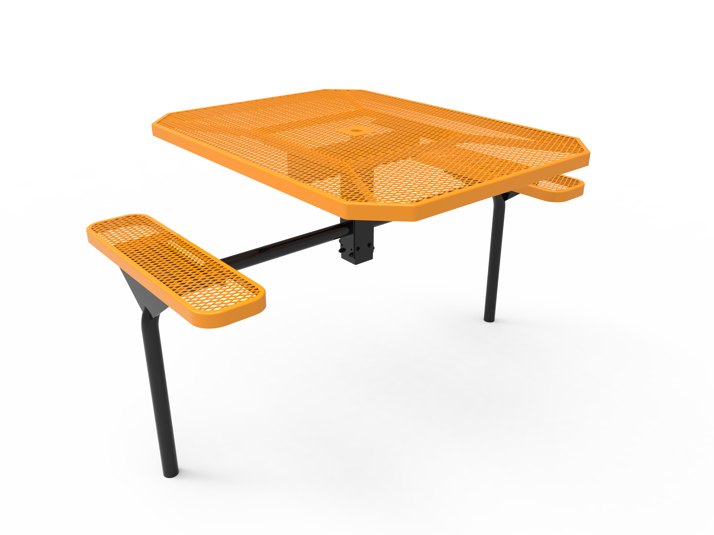 MyTCoat 46” Octagon Nexus Pedestal Table, Expanded Metal, Inground Mount SKU TOT46