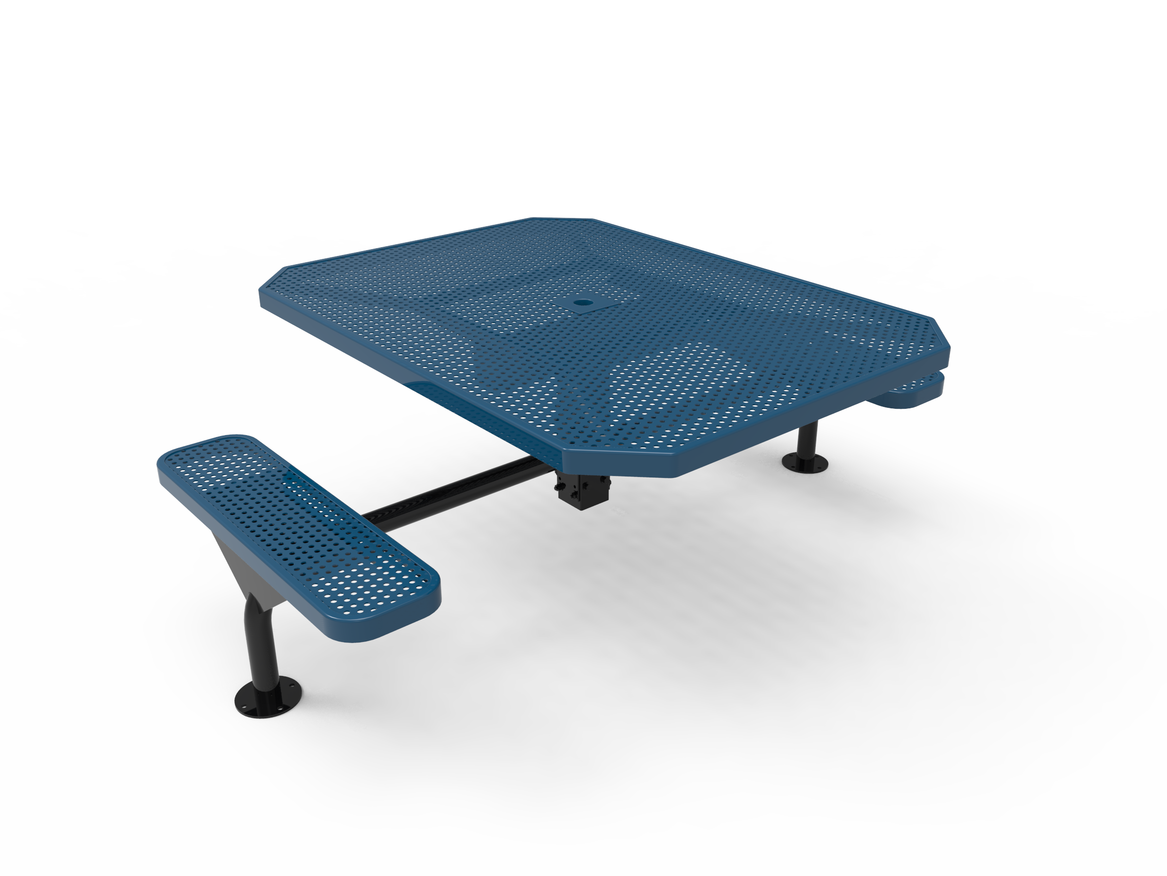 MyTCoat 46” Octagon Nexus Pedestal Table, Punched Steel, Surface Mount SKU TOT46