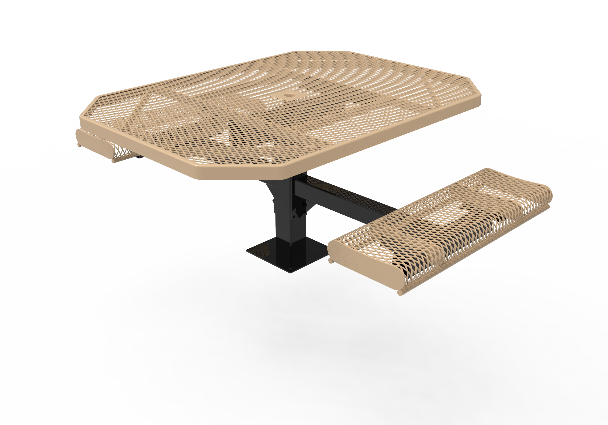 MyTCoat 46" Octagon Pedestal Table w/ Rolled Seats, Expanded Metal, Surface Mount SKU TOR46