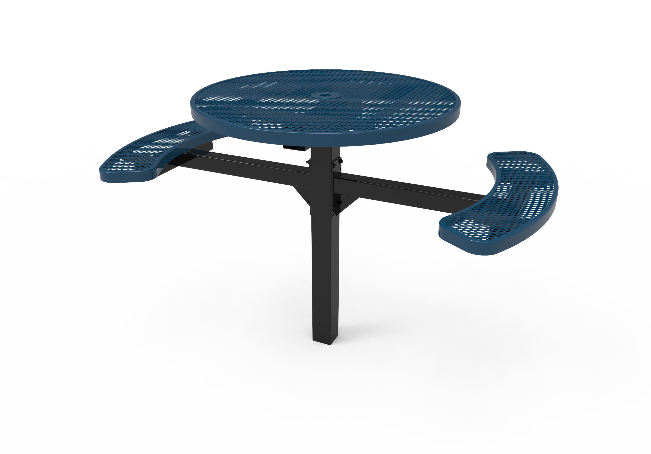 MyTCoat 46" Round Pedestal Table - Expanded Metal - Inground Mount SKU TRD46