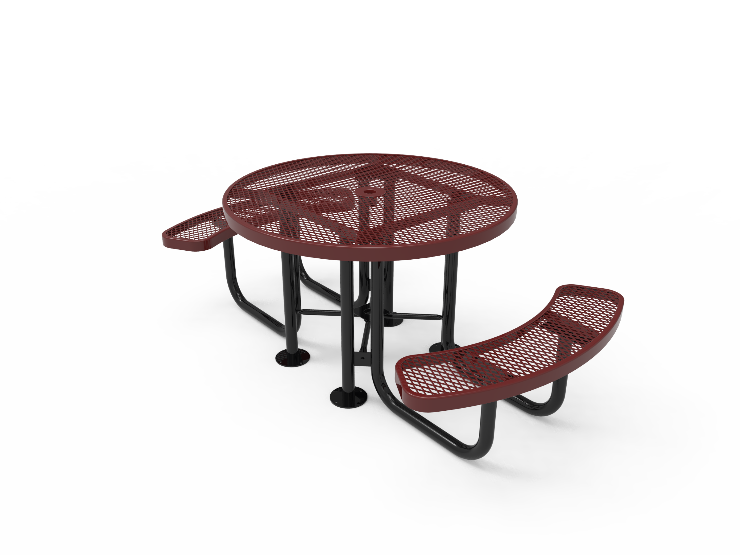 MyTCoat 46” Round Portable Table, Expanded Metal SKU TRD46