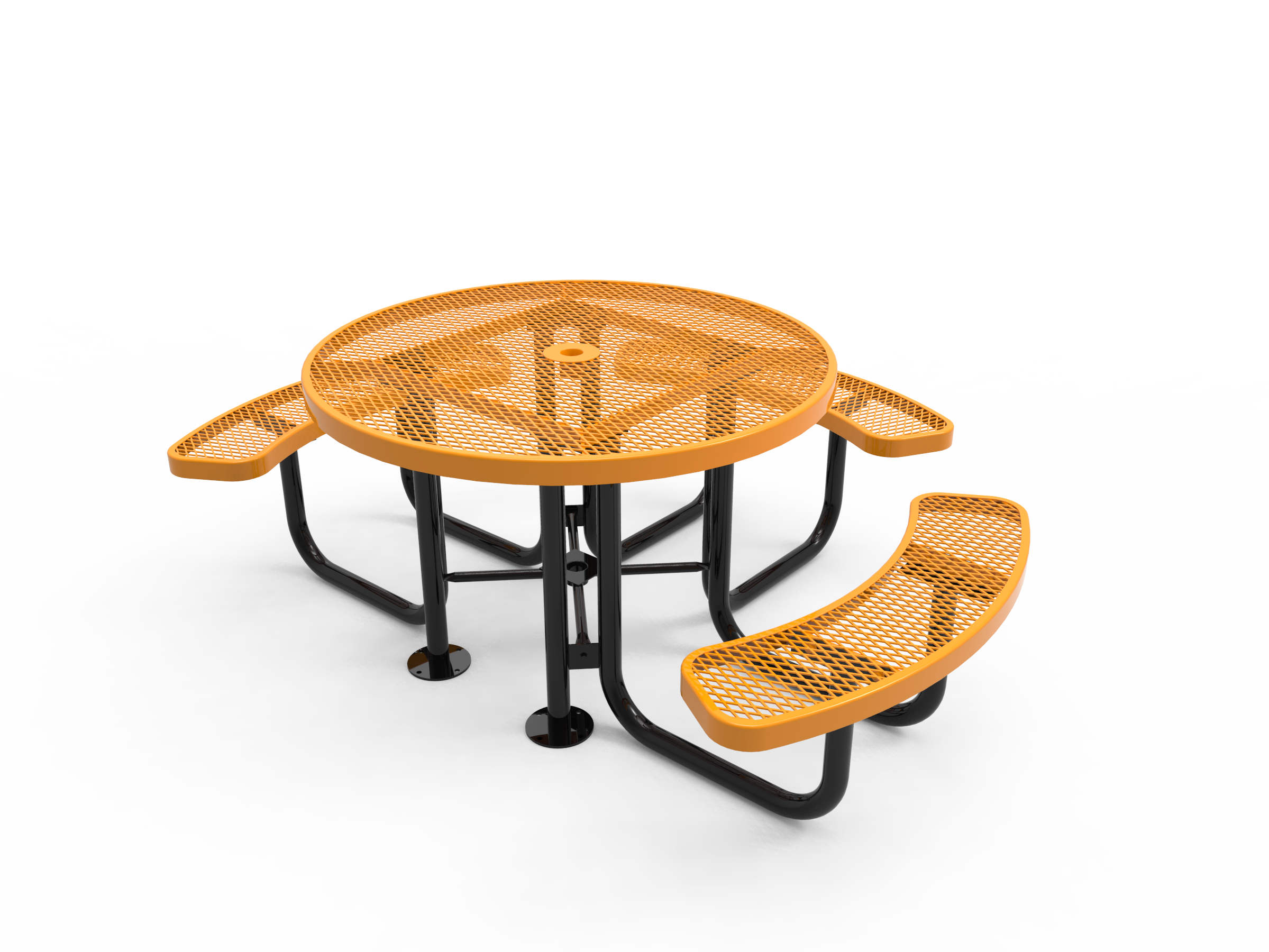 MyTCoat 46” Round Portable Table, Expanded Metal SKU TRD46