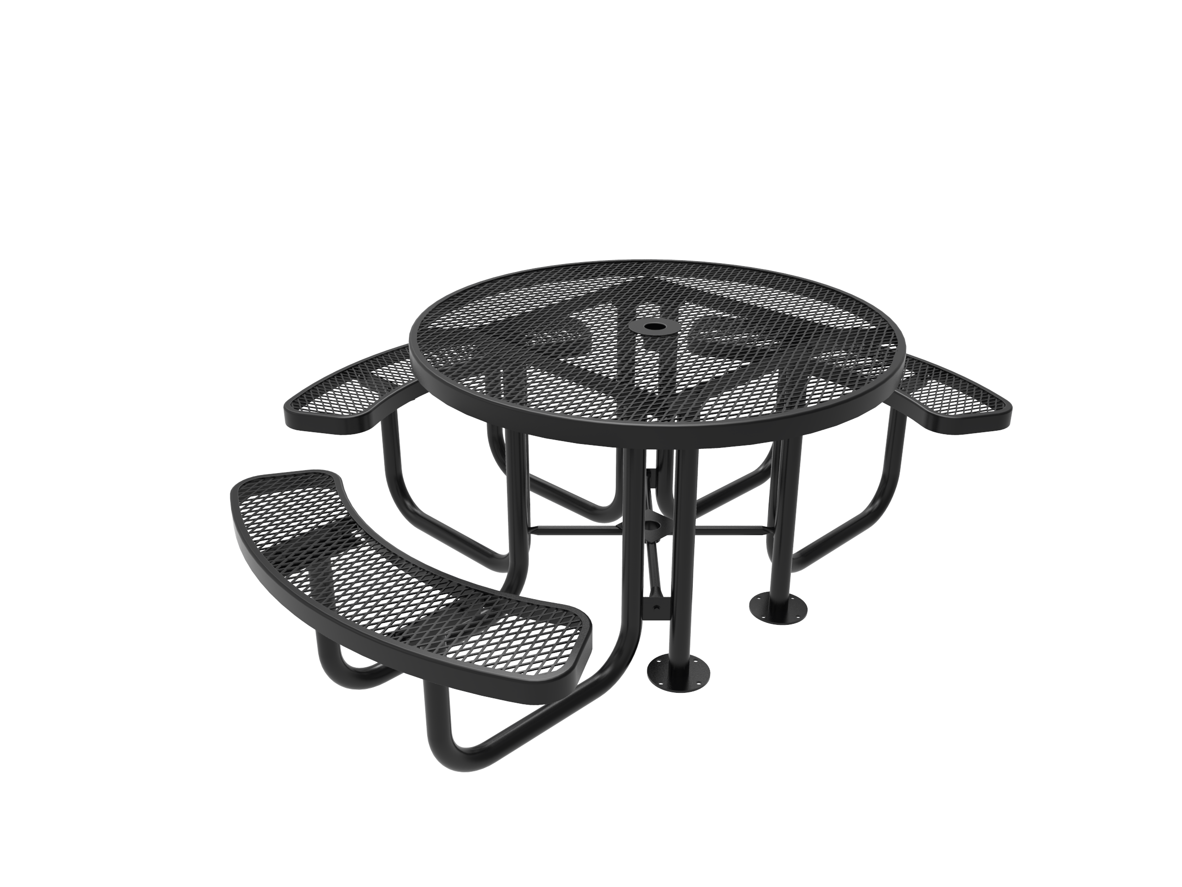 MyTCoat 46” Round Portable Table, Expanded Metal SKU TRD46