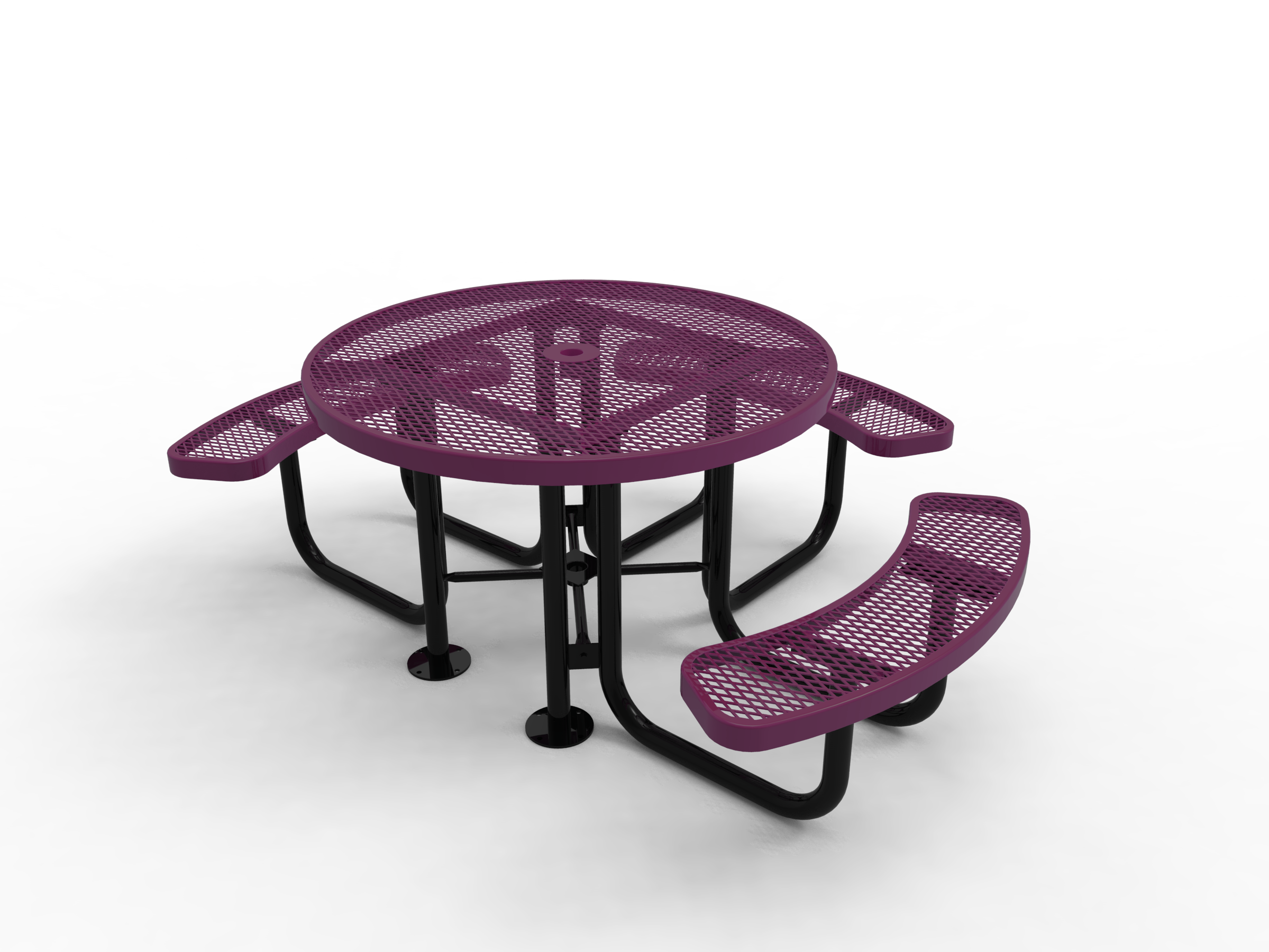 MyTCoat 46” Round Portable Table, Expanded Metal SKU TRD46