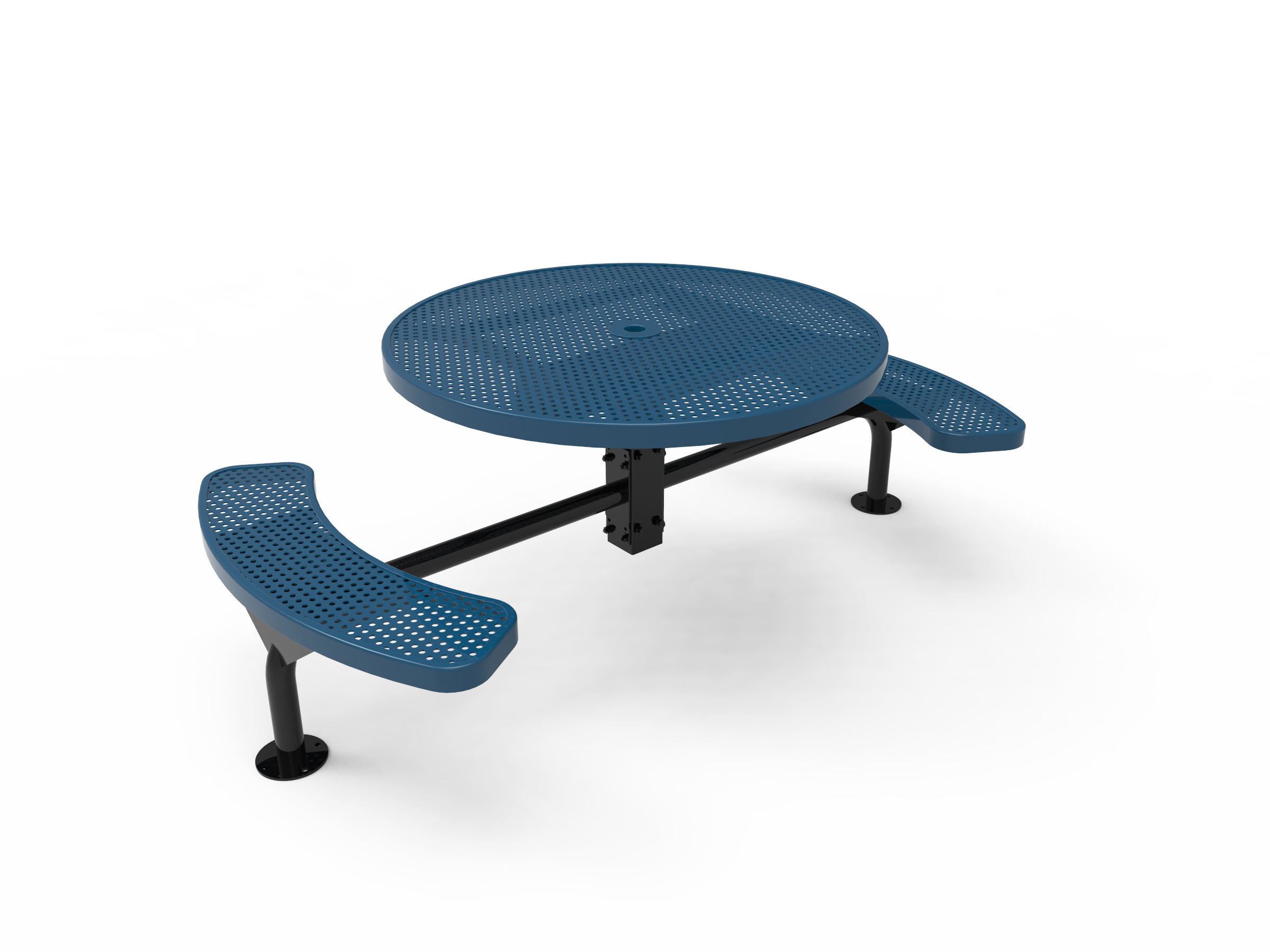 MyTCoat 46” Round Nexus Pedestal Table, Punched Steel, Surface Mount SKU TRD46