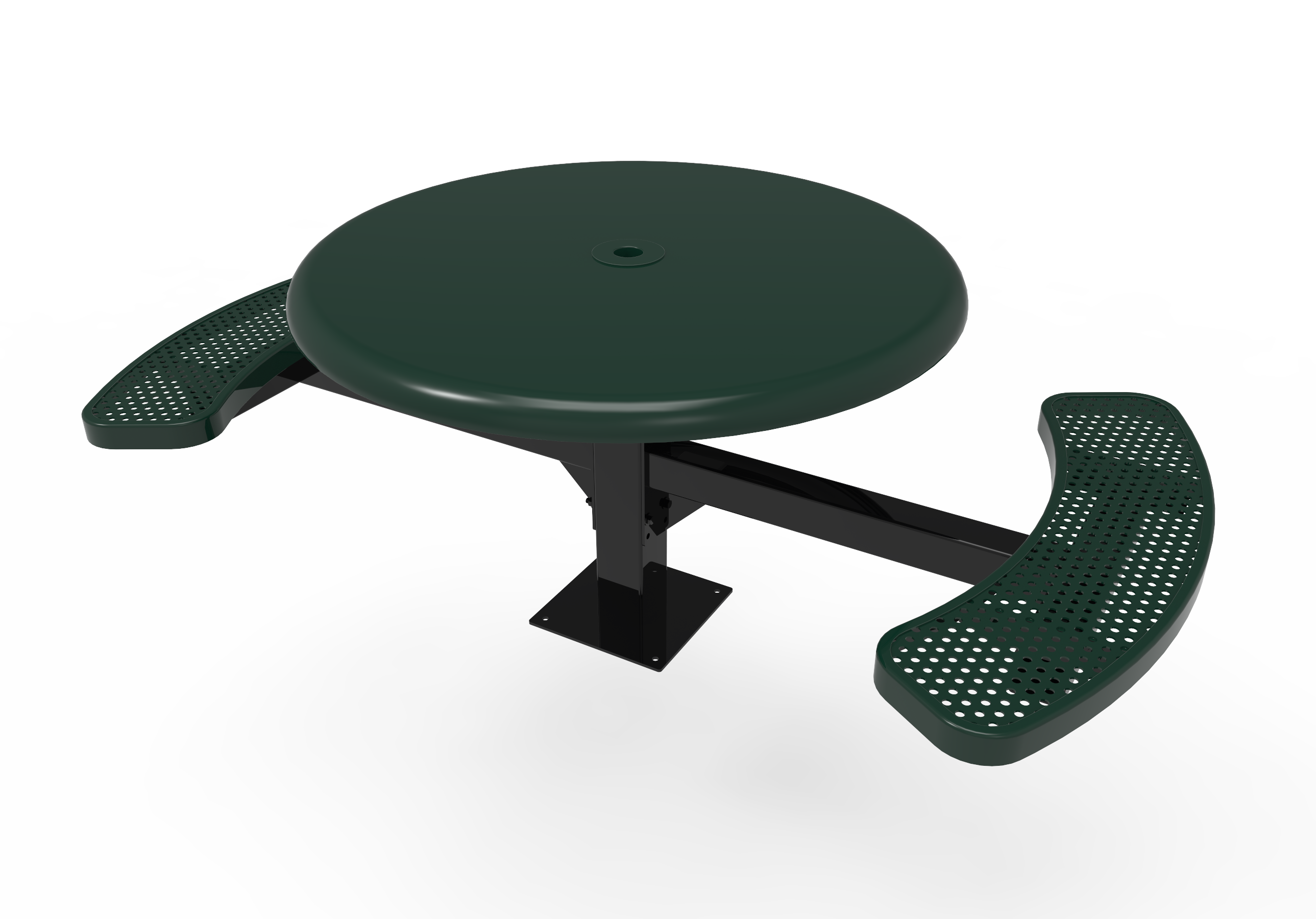 MyTCoat 46” Round Pedestal Table, Solid Top, Punched Steel SKU TRS46