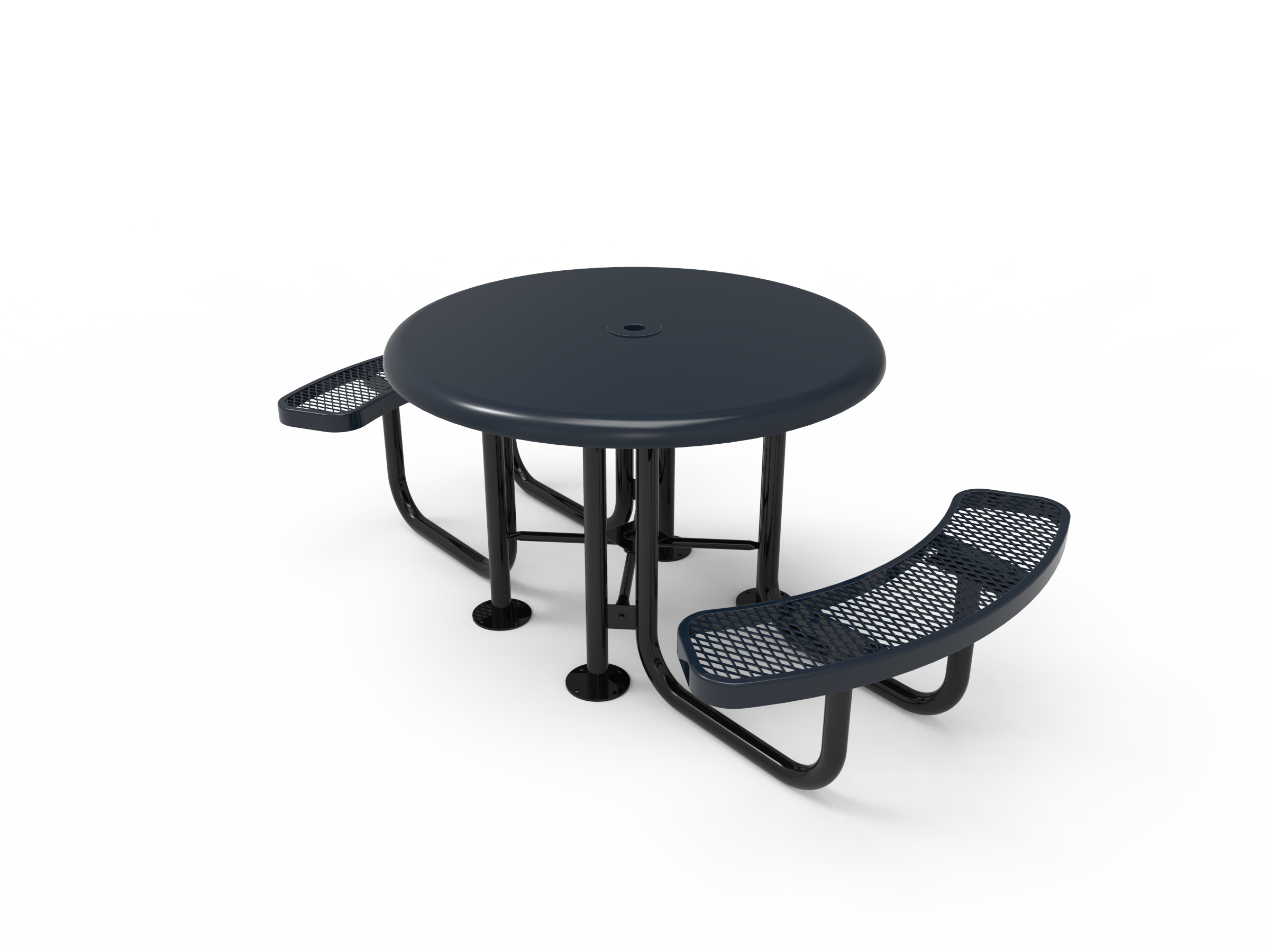 MyTCoat 46” Round Solid Top Portable Table, Expanded Metal SKU TRS46