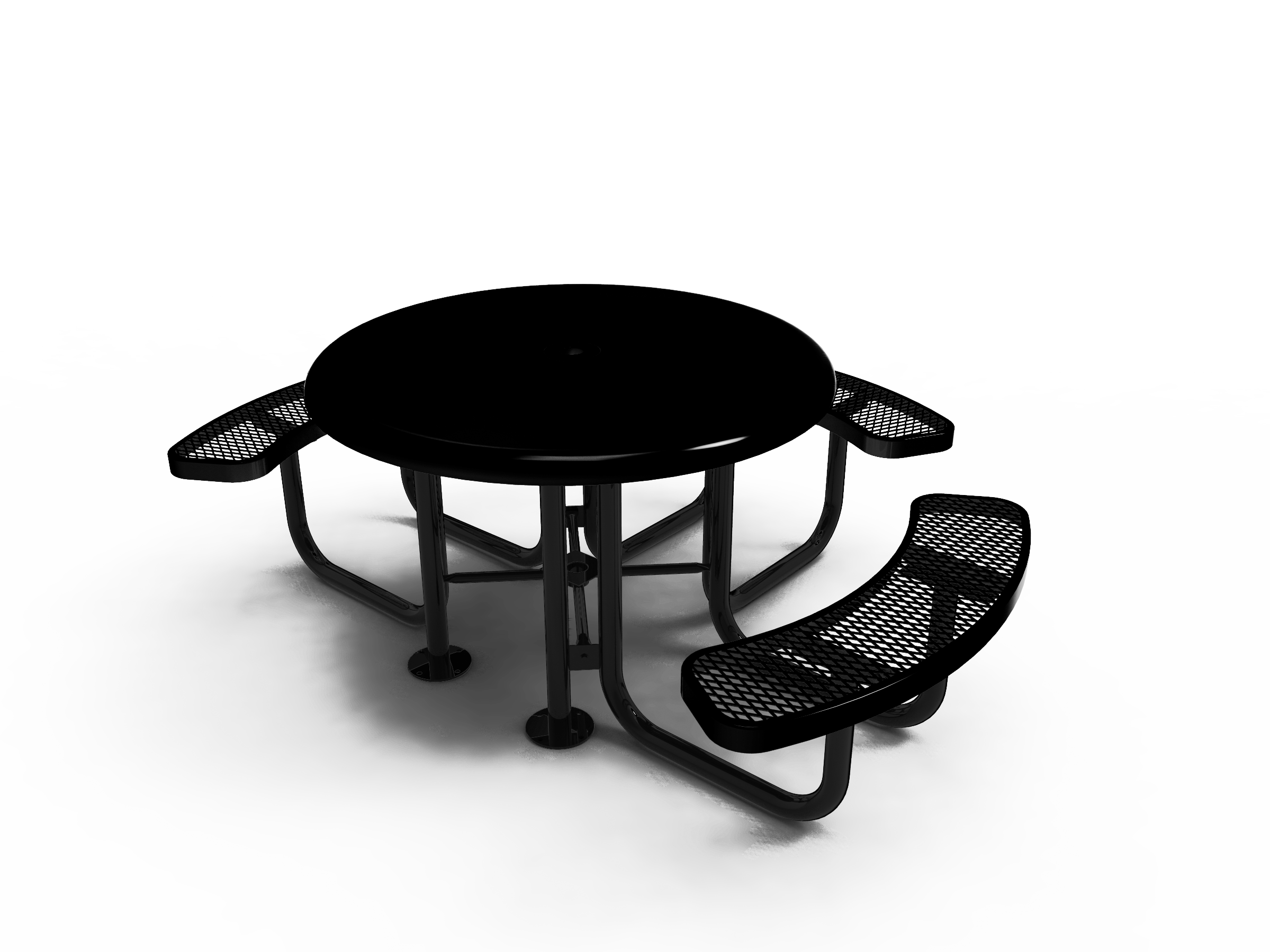 MyTCoat 46” Round Solid Top Portable Table, Expanded Metal SKU TRS46