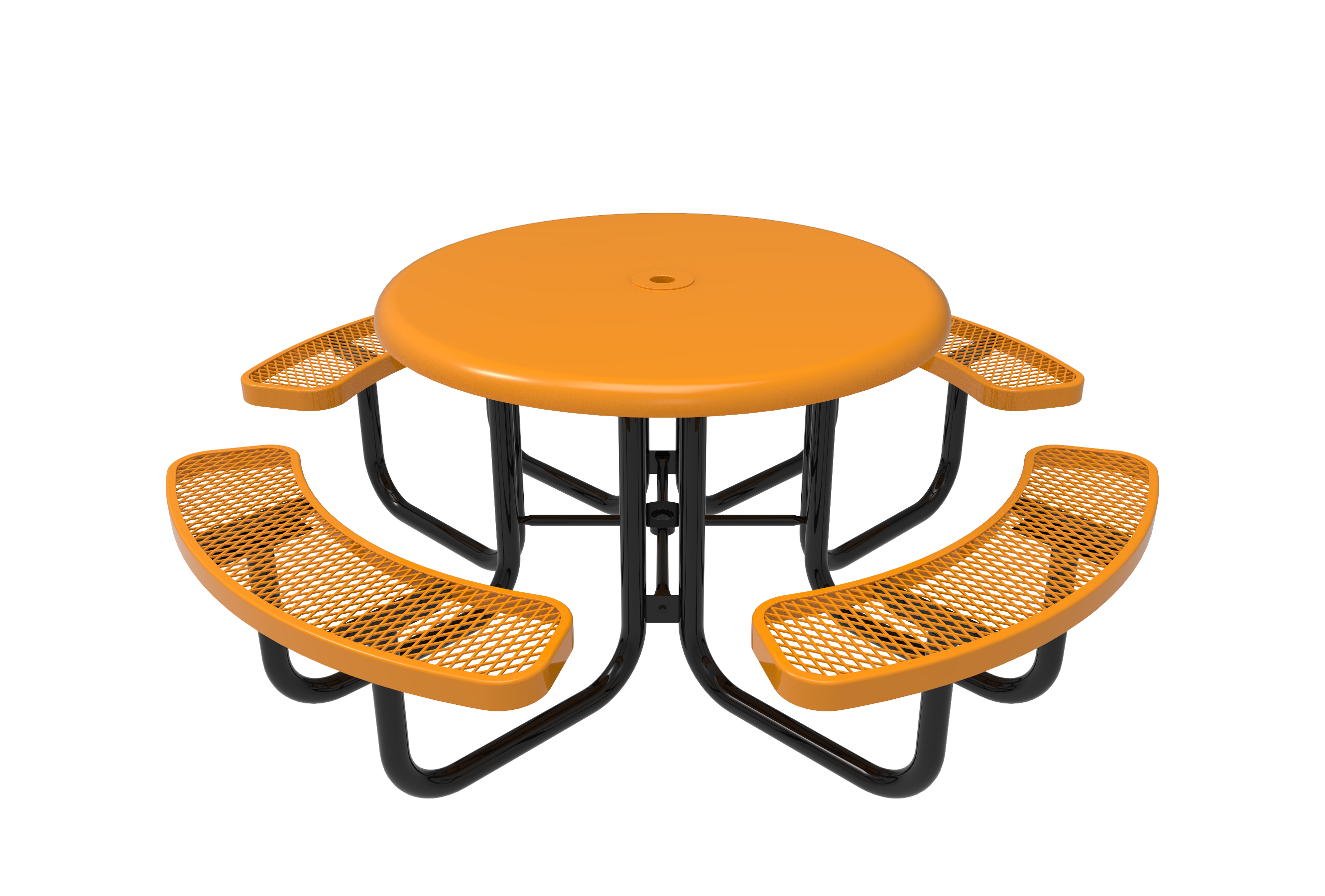 MyTCoat 46” Round Solid Top Portable Table, Expanded Metal SKU TRS46
