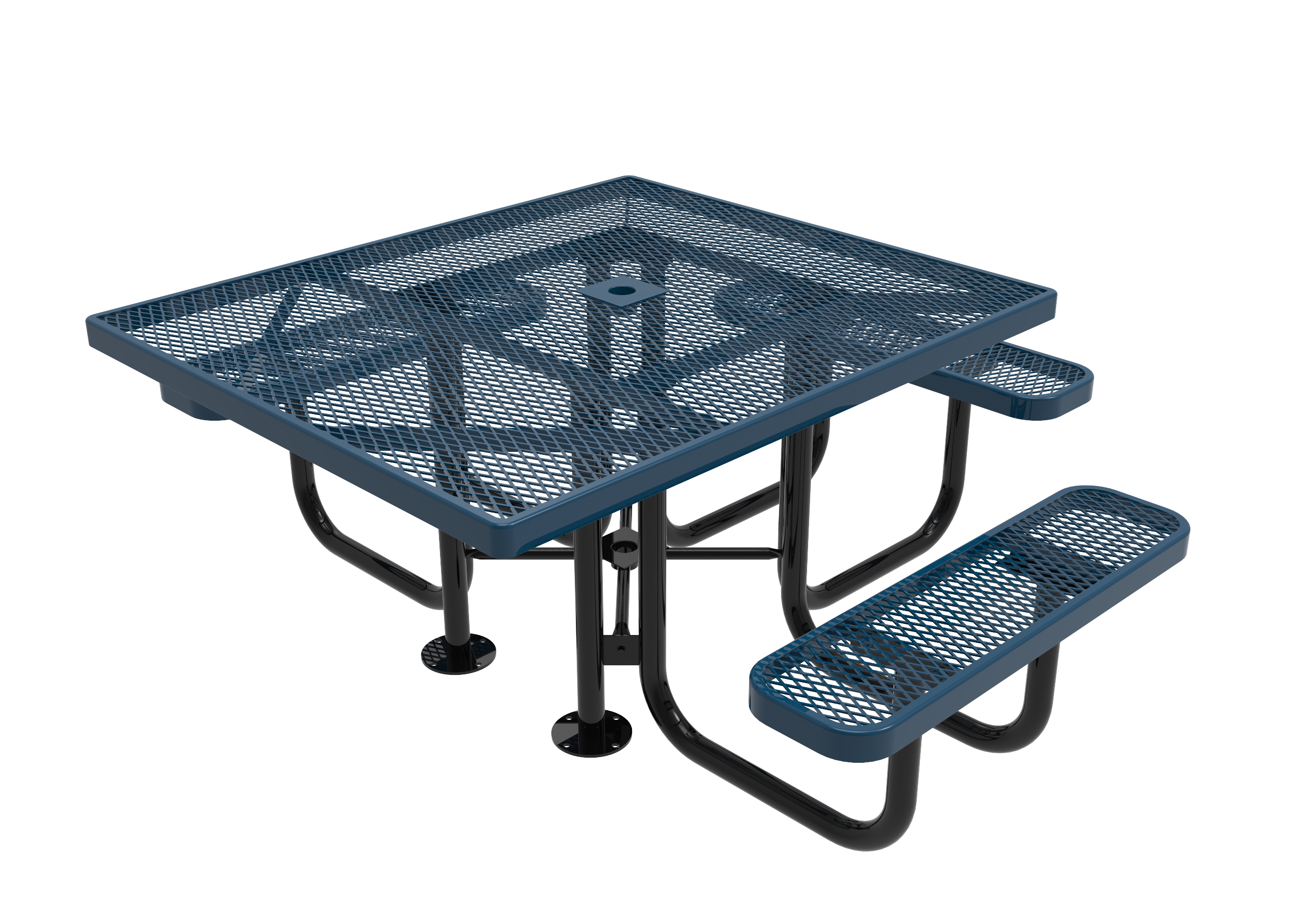 MyTCoat 46” Square Portable Table, Expanded Metal SKU TSQ46