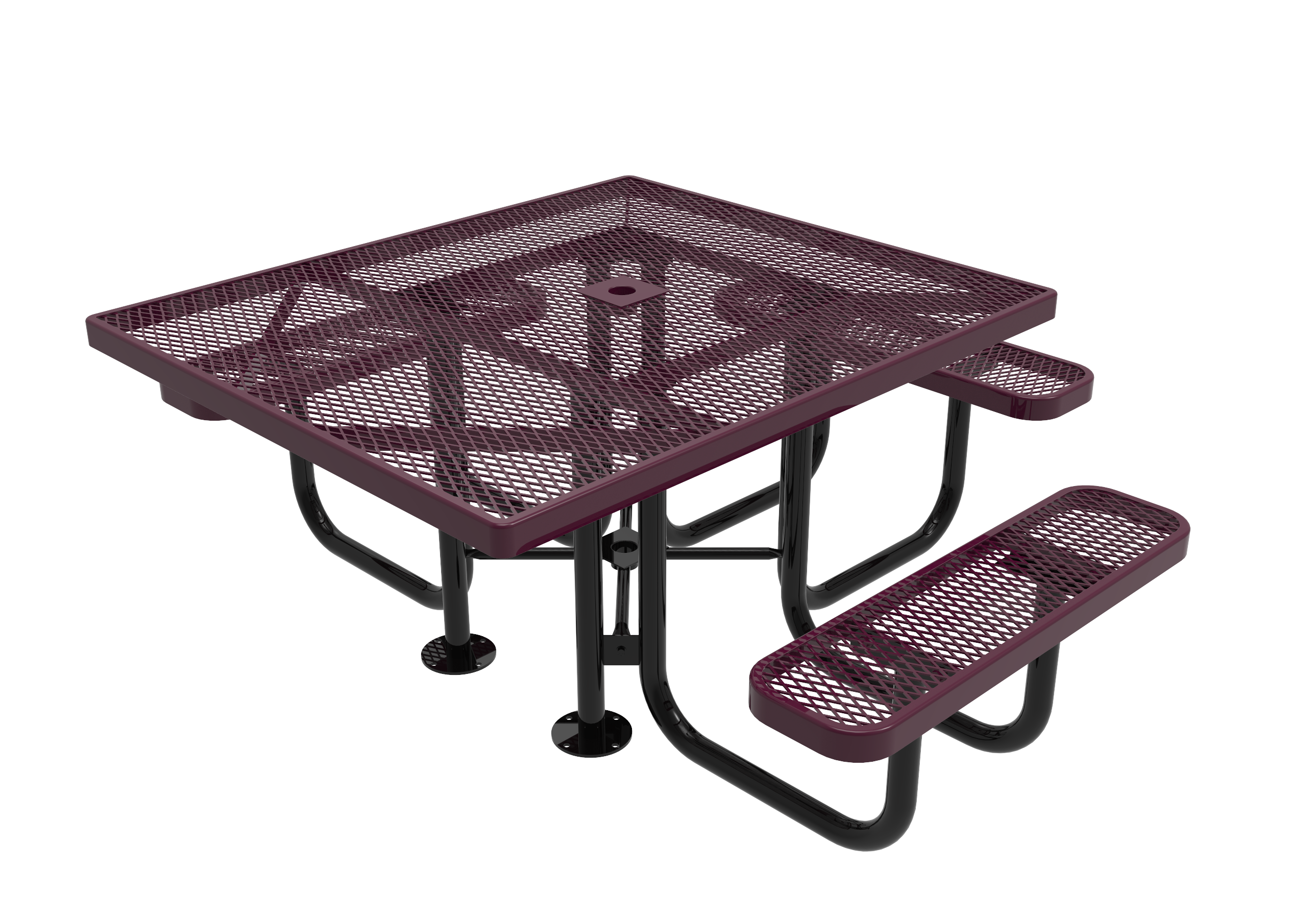 MyTCoat 46” Square Portable Table, Expanded Metal SKU TSQ46