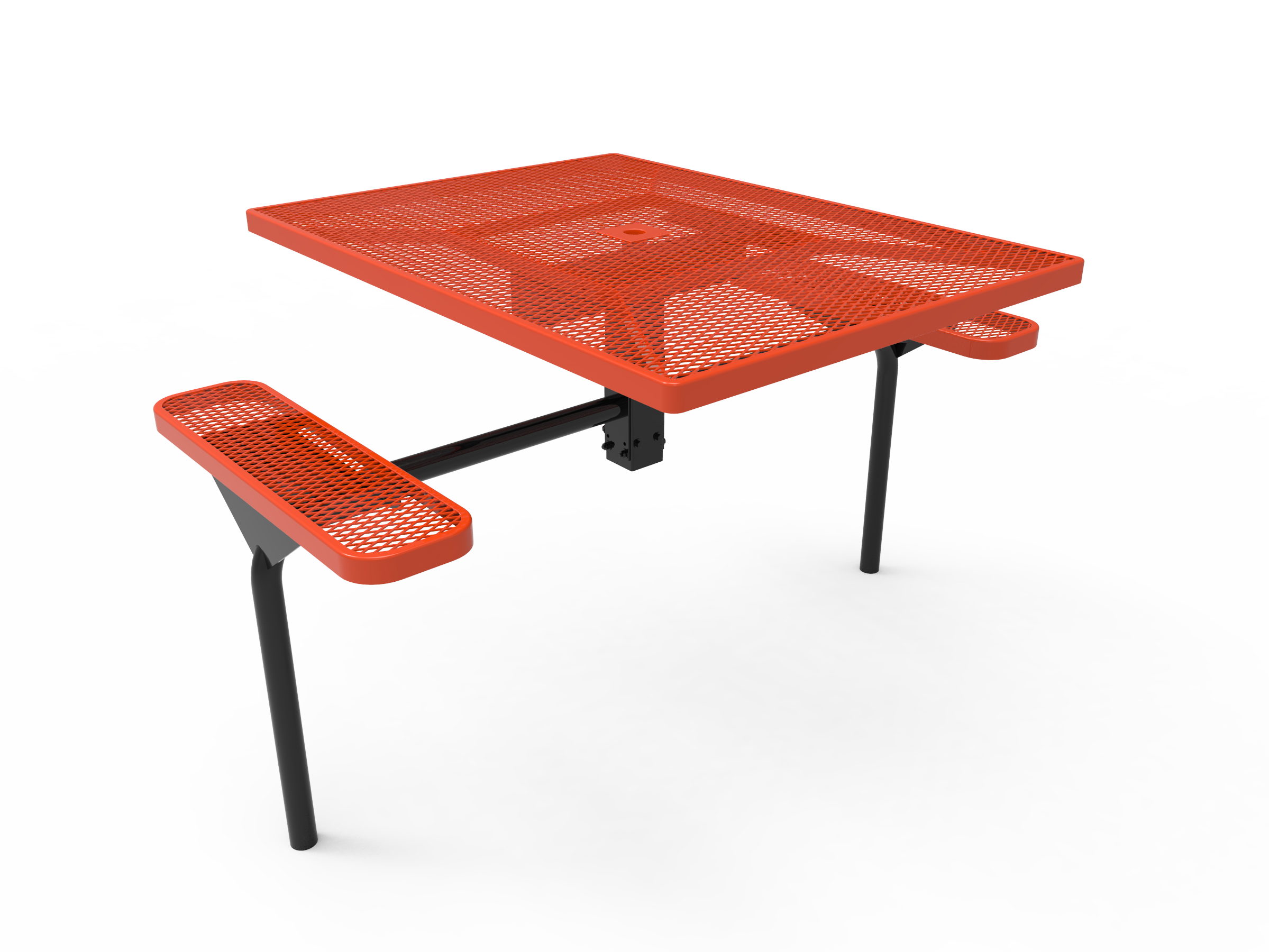 MyTCoat 46” Square Nexus Pedestal Table - Expanded Metal - Inground Mount SKU TSQ46