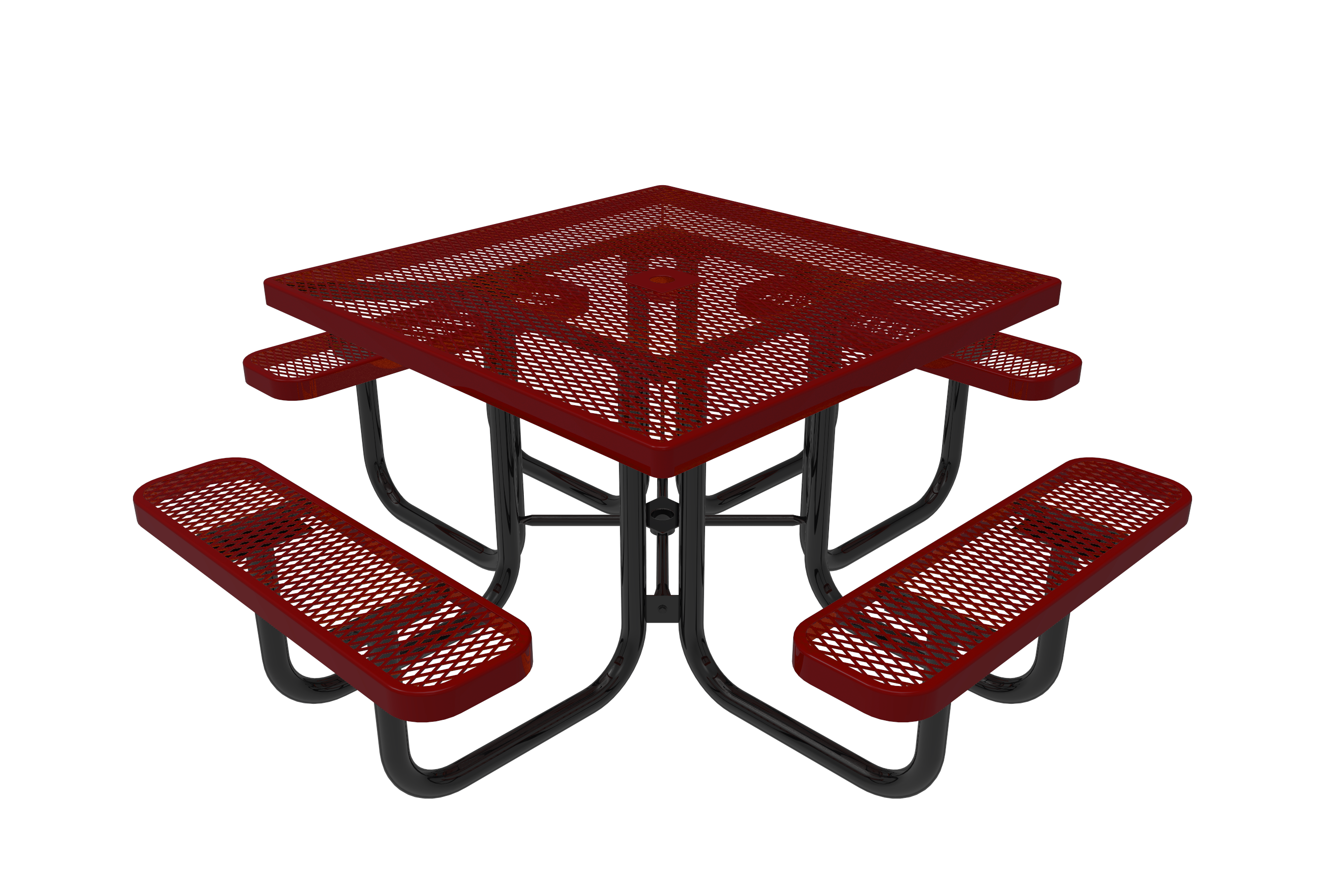 MyTCoat 46” Square Portable Table, Expanded Metal SKU TSQ46