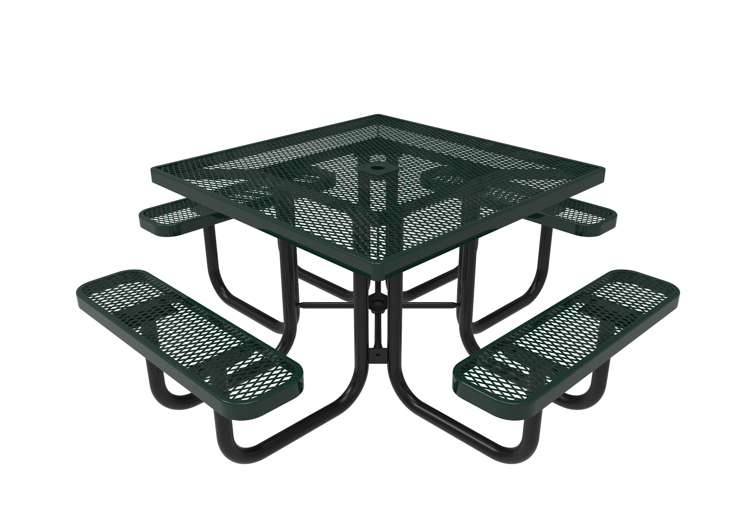 MyTCoat 46” Square Portable Table, Expanded Metal SKU TSQ46