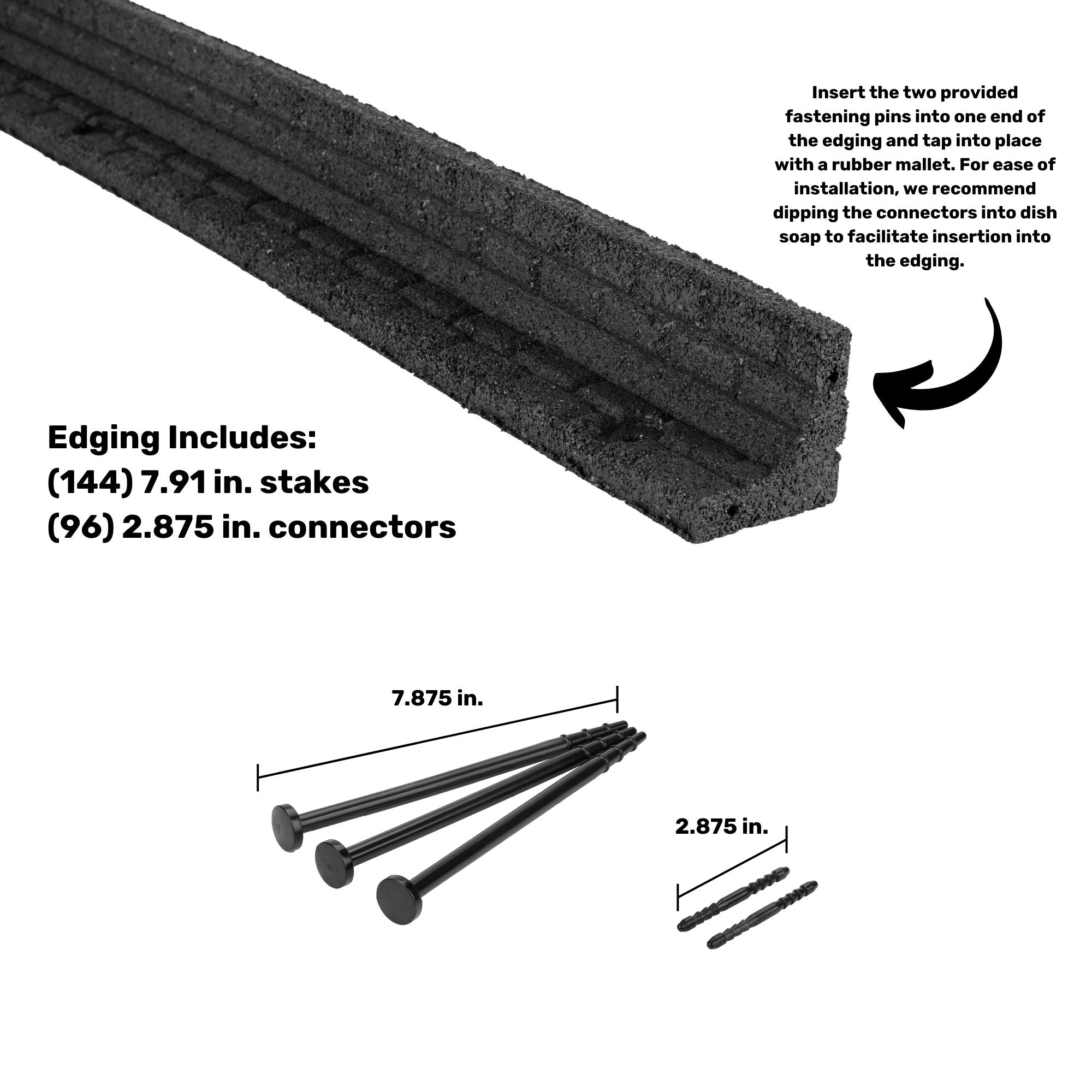 Ground Smart Rubber Brickface Edging SKU GSBFE48