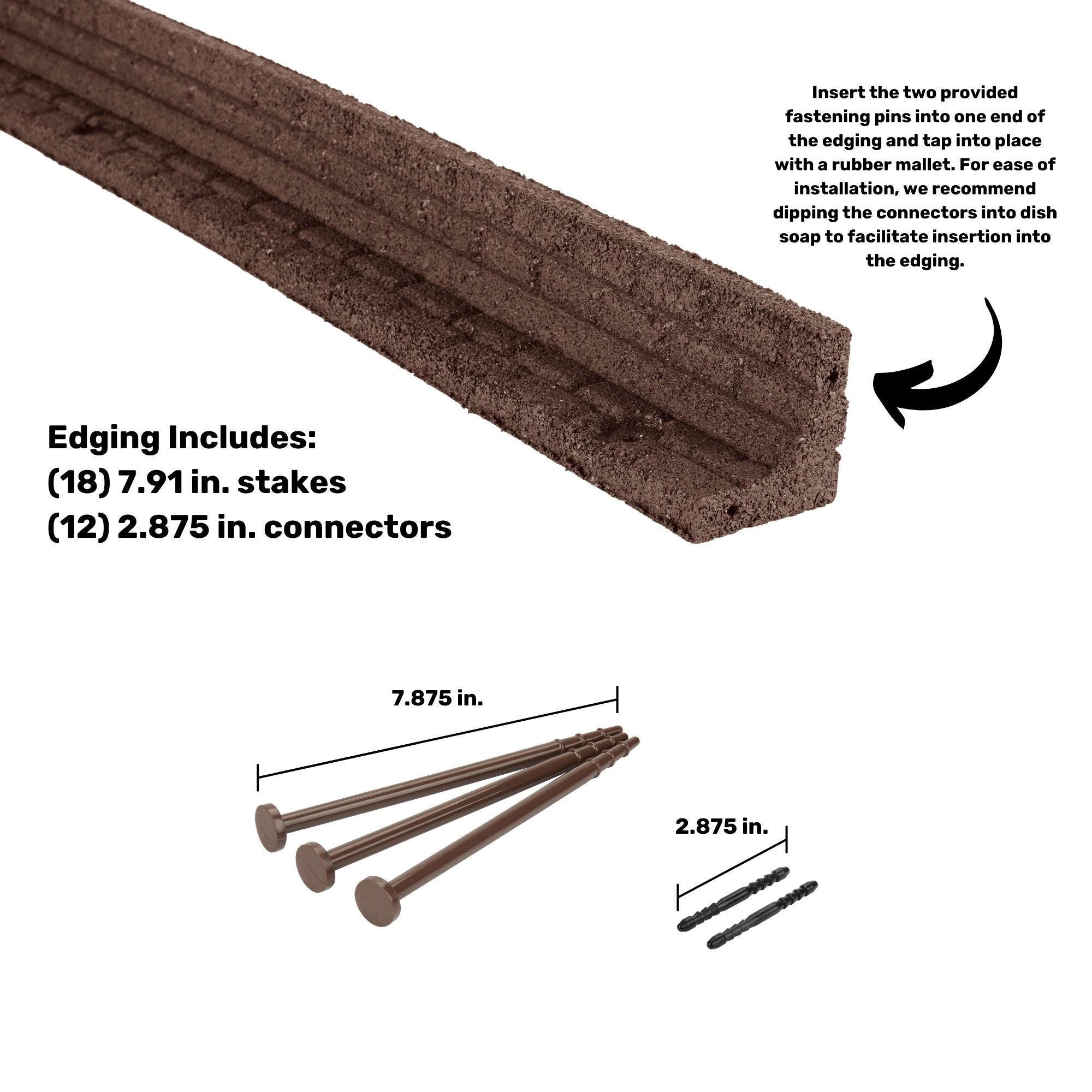 Ground Smart Rubber Brickface Edging SKU GSBFE48