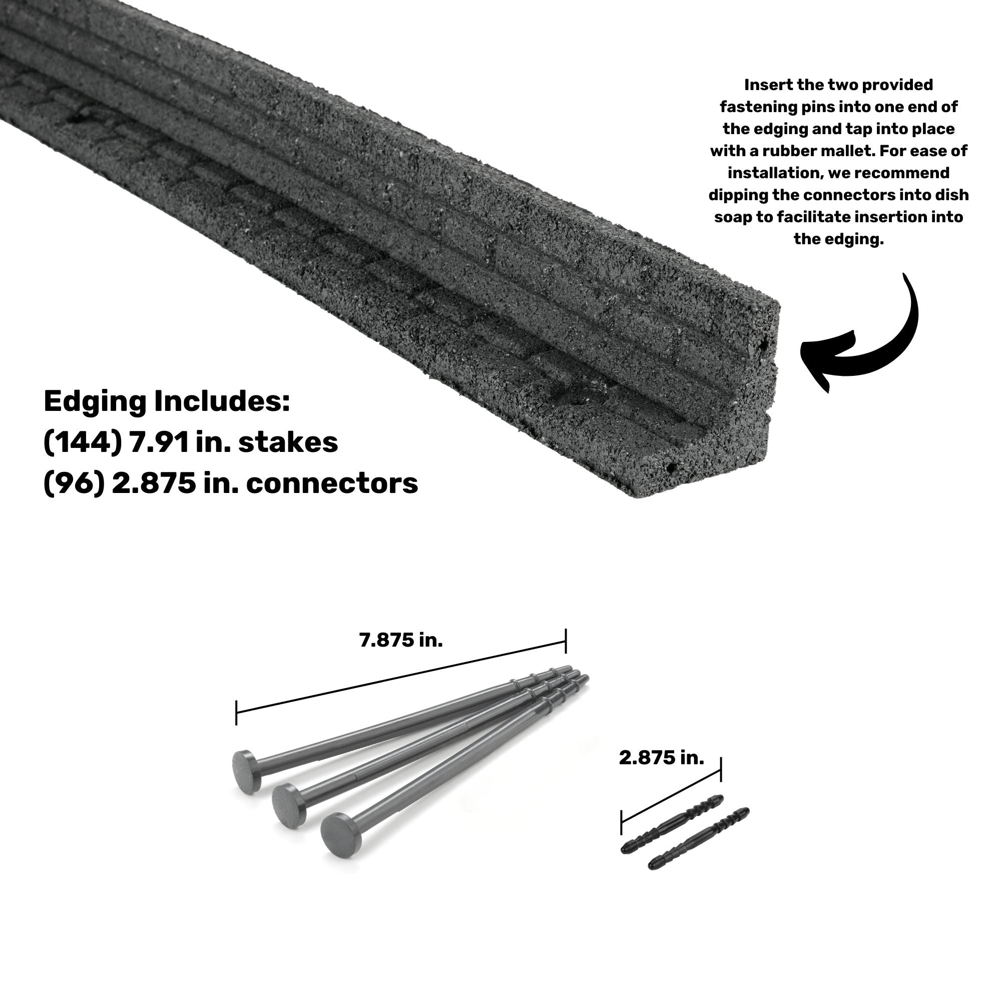Ground Smart Rubber Brickface Edging SKU GSBFE48