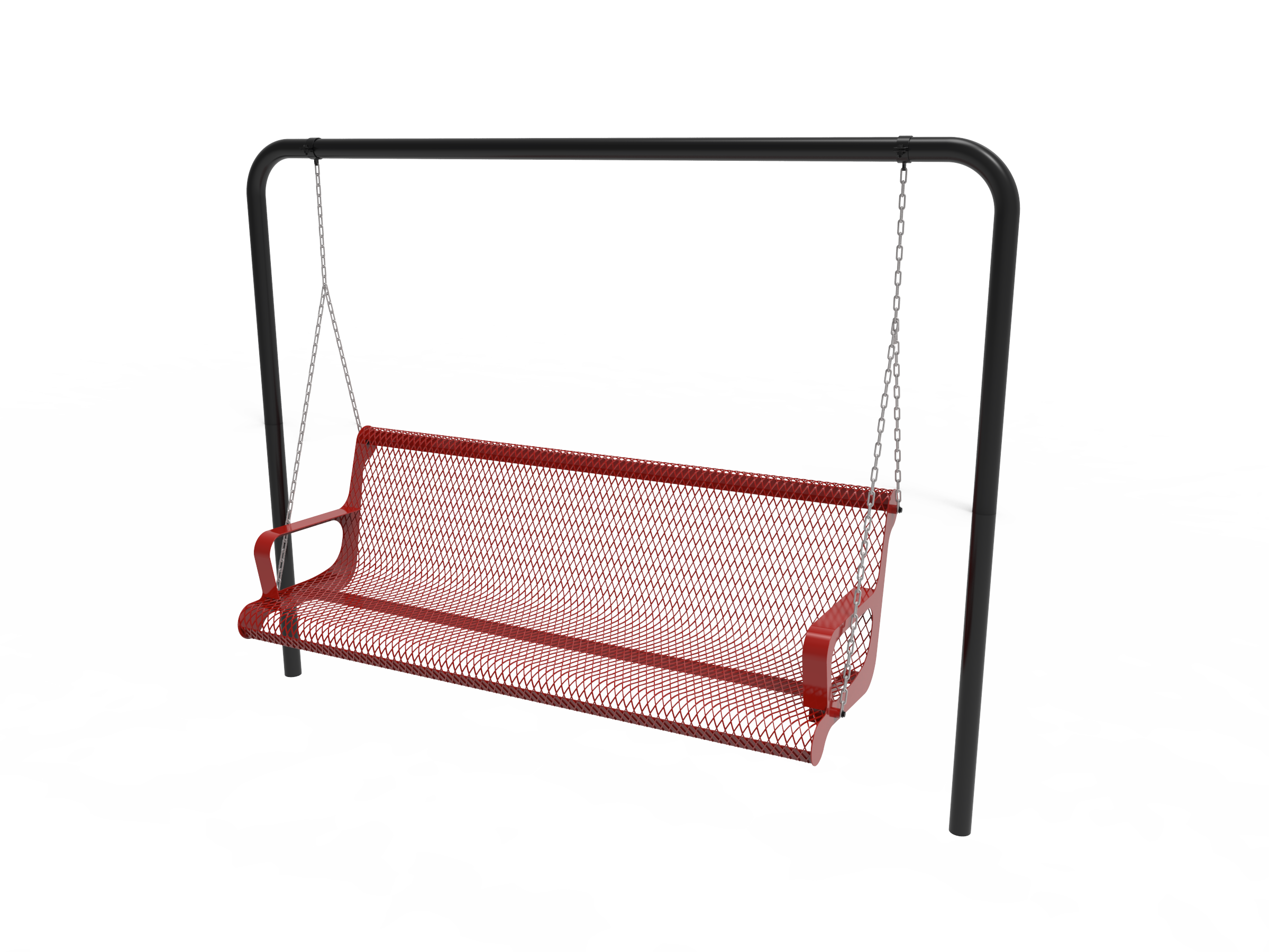 MyTCoat 4' - 6' Contoured Swing Bench w/ Arm, Expanded Metal, Inground Mount SKU BCA04